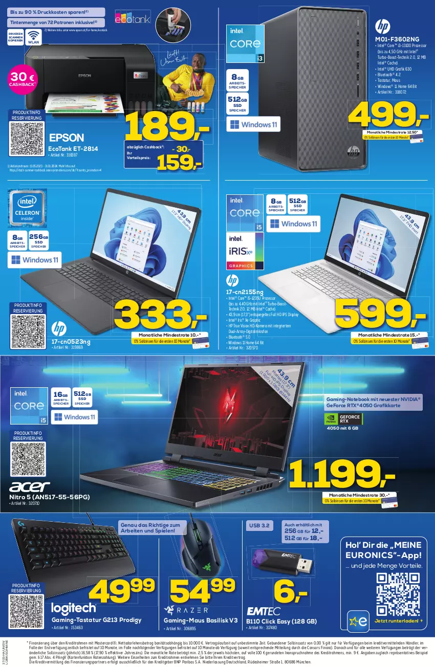 Aktueller Prospekt Berlet - Markt ändern > - von 11.09 bis 17.09.2023 - strona 5 - produkty: consors finanz, eimer, eis, epson, geforce, HP, Intel, kamera, LG, mastercard, Maus, notebook, nvidia, reis, rtx, spiegel, Spiele, ssd, Tastatur, Ti, uhd, usb, vorteilspreis