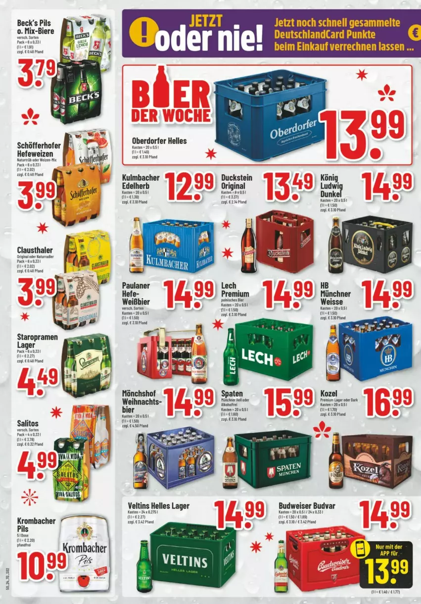 Aktueller Prospekt Trinkgut - Prospekte - von 08.12 bis 14.12.2024 - strona 2 - produkty: aust, bier, Biere, budweiser, clausthaler, deutschlandcard, Duck, eis, elle, gin, Hefe, hefeweizen, Kozel, krombache, krombacher, mönchshof, natur, Paula, paulaner, pils, schöfferhofer, Spaten, Staropramen, Ti, veltins