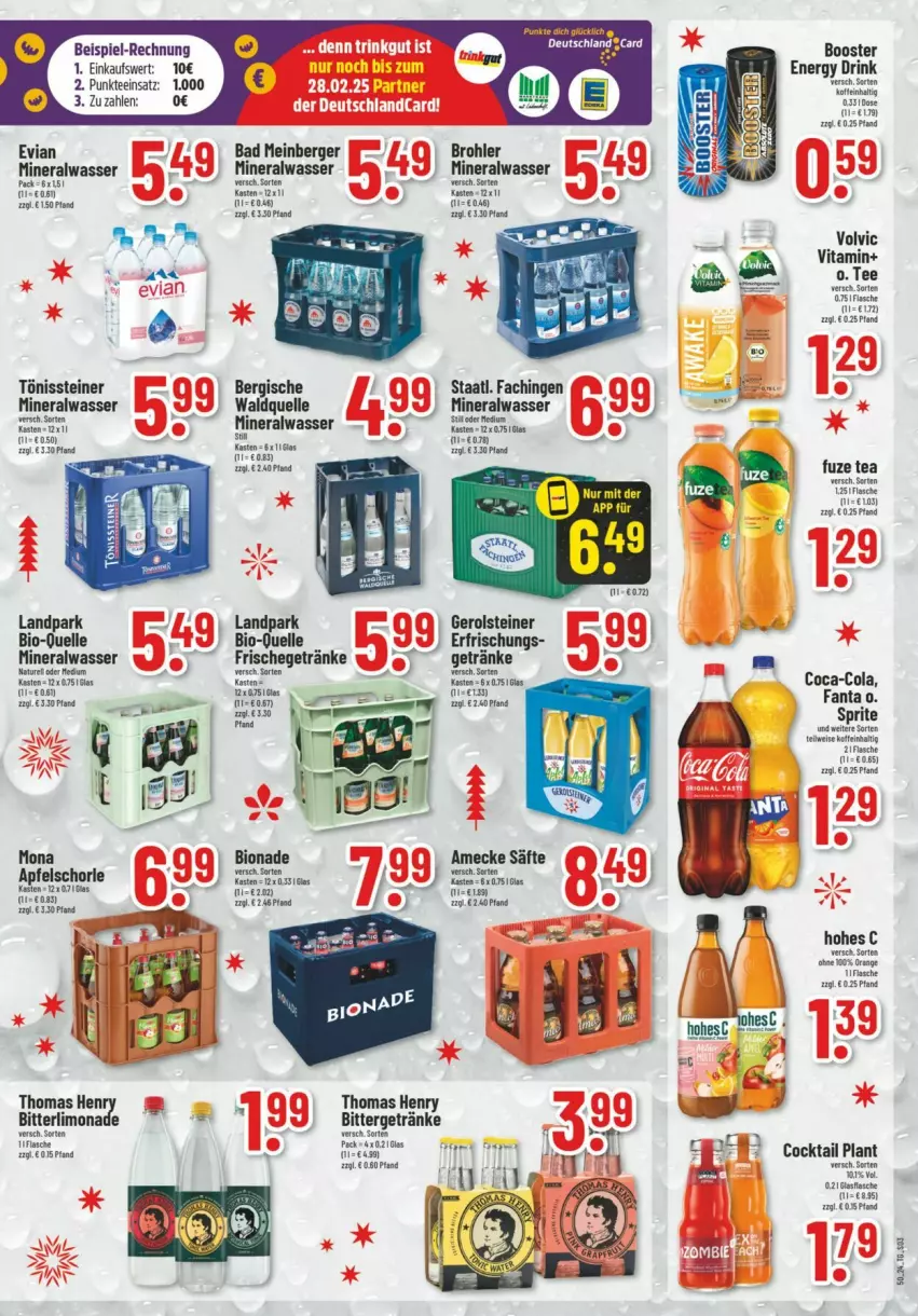 Aktueller Prospekt Trinkgut - Prospekte - von 08.12 bis 14.12.2024 - strona 3 - produkty: Alwa, apfel, Apfelschorle, Atari, Bad, Berger, bio, coca-cola, cocktail, cola, deit, drink, eis, elle, energy drink, fanta, flasche, fuze tea, gerolsteine, gerolsteiner, getränk, getränke, limo, limonade, mineralwasser, natur, orange, schorle, sprite, Staatl. Fachingen, steiner, tee, thomas henry, Ti, vita, volvic, Waldquelle, wasser