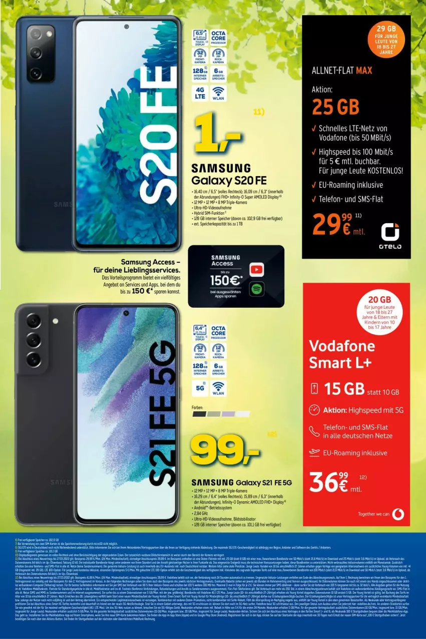 Aktueller Prospekt Euronics - Prospekte - von 16.03 bis 23.03.2022 - strona 5 - produkty: ACC, angebot, buch, deo, Samsung, samsung galaxy, Samsung Galaxy S, Samsung Galaxy S21, sim, spee, telefon, Ti, vodafone