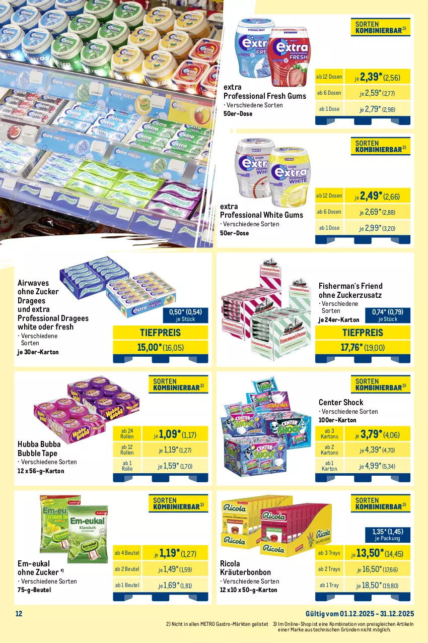 Aktueller Prospekt Metro - Monats-Mix - von 01.12 bis 31.12.2025 - strona 12 - produkty: beutel, cola, eis, ente, haribo, kracher, kräuter, maoam, Metro, metro gastro, pilze, reis, Ricola, Ti, tiefpreis, trolli, zucker