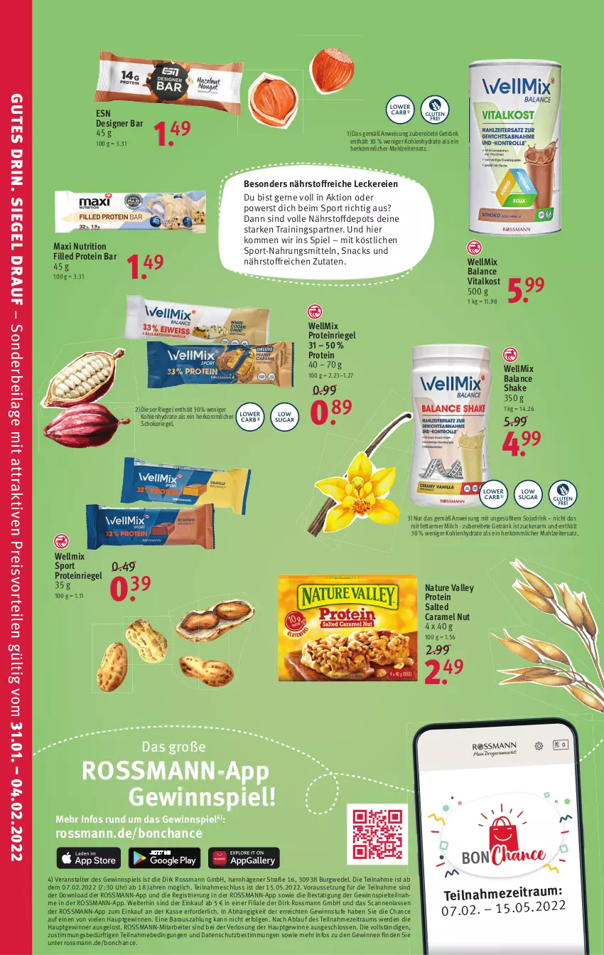 Aktueller Prospekt Rossmann - Prospekte - von 31.01 bis 04.02.2022 - strona 10 - produkty: caramel, drink, eis, erde, getränk, gewinnspiel, ilag, LG, milch, natur, preisvorteil, reis, riegel, schoko, schokoriegel, shake, snack, snacks, soja, Sojadrink, Sport, Ti, uhr, vita, wedel, zucker