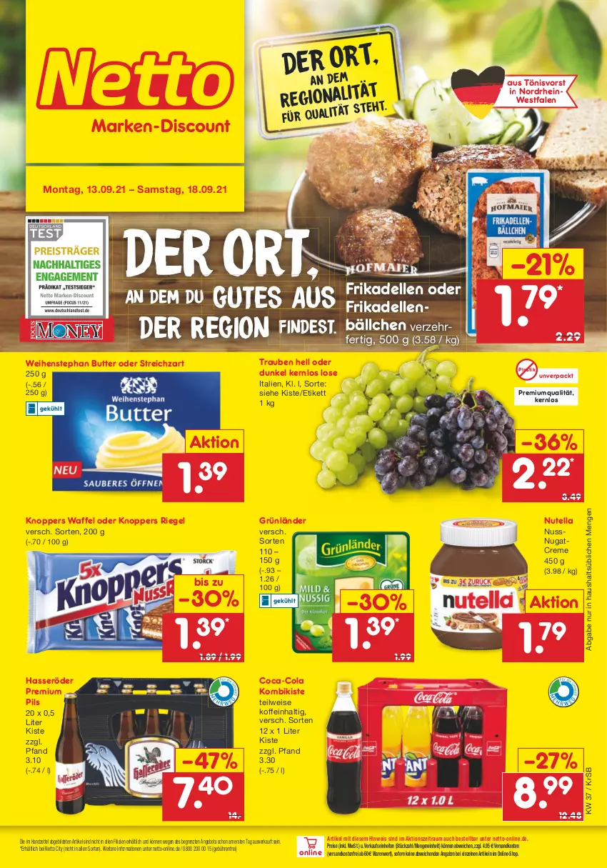 Aktueller Prospekt Netto Marken-Discount - Filial Angebote - von 13.09 bis 18.09.2021 - strona 1