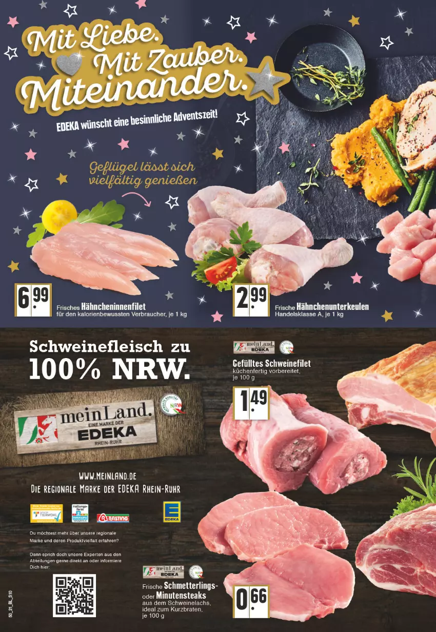 Aktueller Prospekt Edeka - Angebote der Woche - von 13.12 bis 18.12.2021 - strona 10 - produkty: Abtei, braten, deka, eis, filet, fleisch, Frische Hähnchen, küche, Küchen, lachs, Mett, Rauch, schwein, schweine, schweinefleisch, Schweinelachs, Ti, uhr, wein, weine