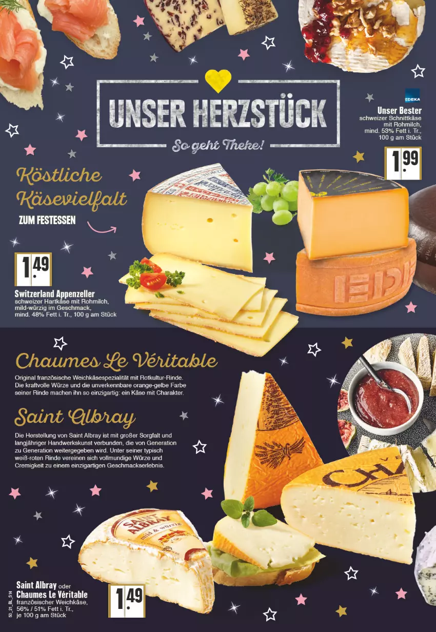 Aktueller Prospekt Edeka - Angebote der Woche - von 13.12 bis 18.12.2021 - strona 14 - produkty: albray, französischer weichkäse, gin, hartkäse, Käse, kraft, mac, milch, orange, rind, saint albray, schweizer hartkäse, Spezi, Ti, weichkäse