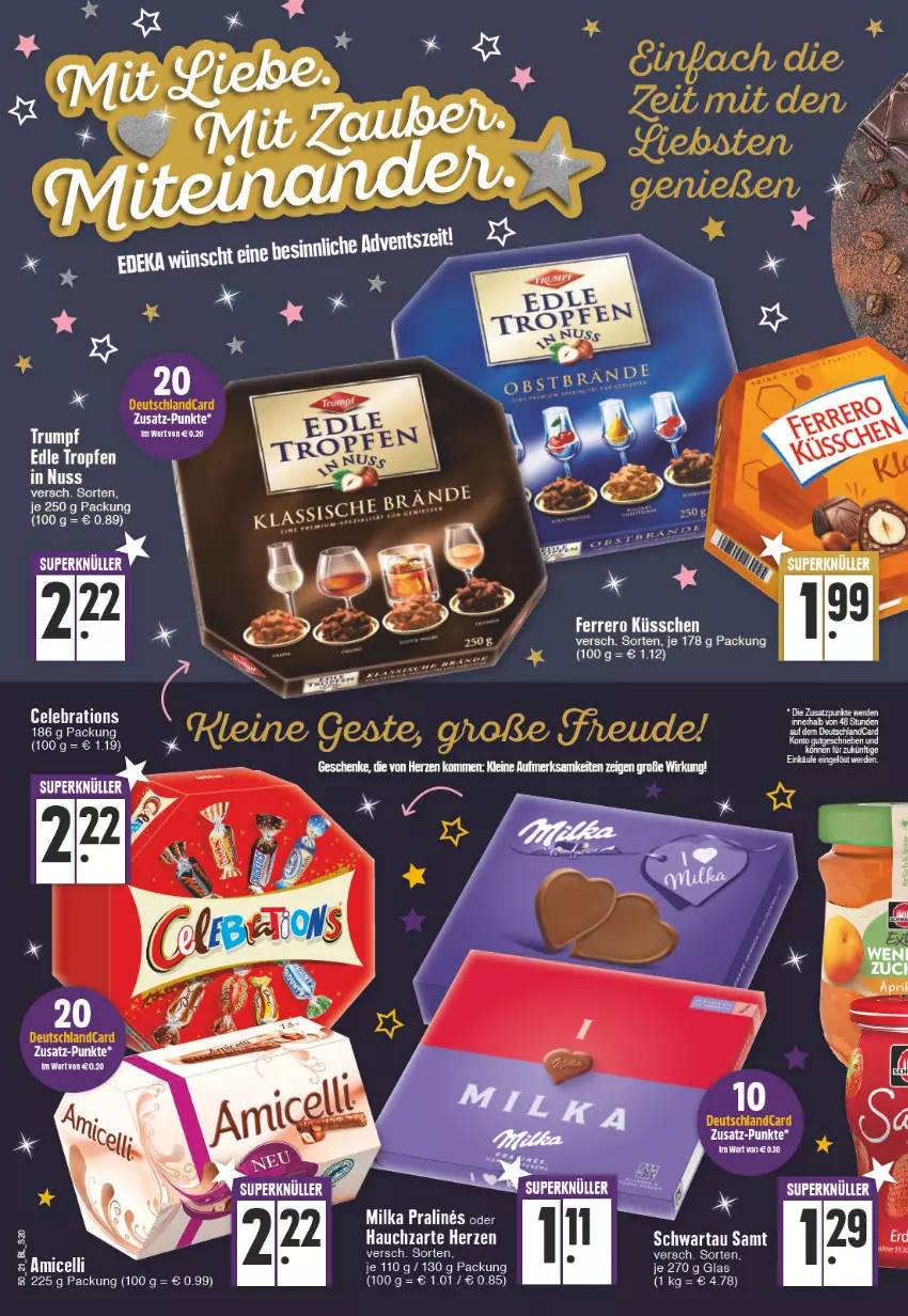 Aktueller Prospekt Edeka - Angebote der Woche - von 13.12 bis 18.12.2021 - strona 20 - produkty: deka, ferrero, Ferrero Küsschen, milka, nuss, Schwartau, Ti