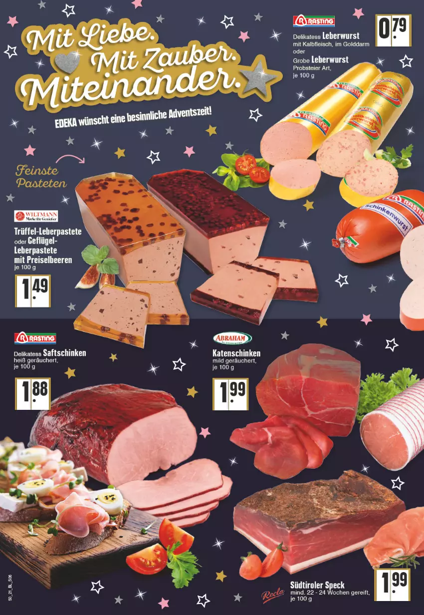 Aktueller Prospekt Edeka - Angebote der Woche - von 13.12 bis 18.12.2021 - strona 6 - produkty: eis, fleisch, Kalbfleisch, leberwurst, mit kalbfleisch, pastete, saft, saftschinken, schinken, Trüffel, wurst