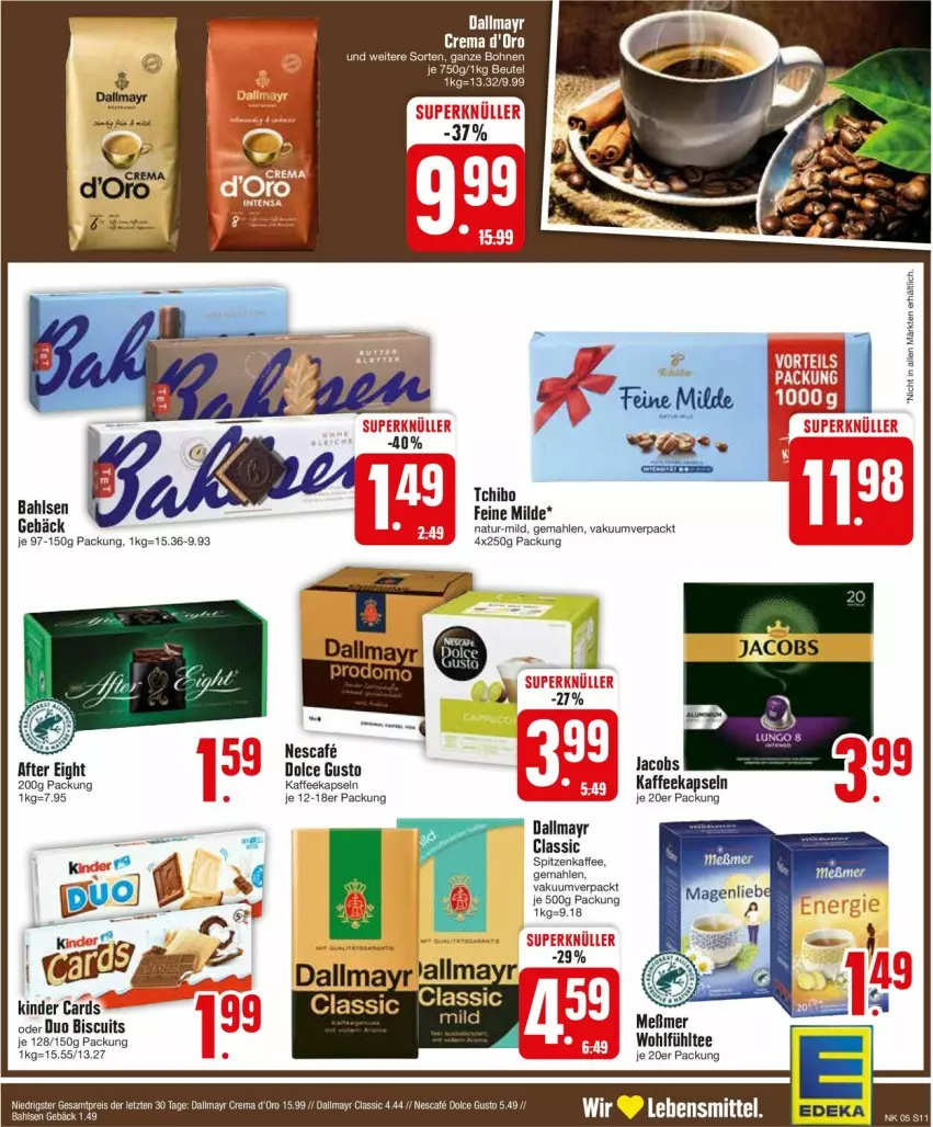 Aktueller Prospekt Edeka - Prospekte - von 29.01 bis 03.02.2024 - strona 11 - produkty: after eight, bahlsen, dallmayr, deka, dolce gusto, kaffee, kaffeekapseln, Meßmer, natur, nescafe, Tchibo, tee