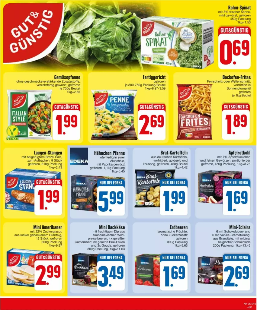 Aktueller Prospekt Edeka - Prospekte - von 29.01 bis 03.02.2024 - strona 19 - produkty: apfel, backofen, beere, beeren, beutel, blume, blumen, blumenöl, brandt, brezel, brie, camembert, creme, deka, dip, eis, elle, erdbeere, erdbeeren, fertiggericht, frucht, früchte, geback, gewürz, gin, gouda, kartoffel, kartoffeln, Käse, LG, mac, mit frucht, mit paprika, nexa, Ofen, paprika, pfanne, rahm-spinat, reis, rotkohl, sahne, salz, Schal, Schale, schoko, schokolade, schokoladen, sonnenblume, sonnenblumen, sonnenblumenöl, spinat, Ti, tisch, vanille, Wild, zucker