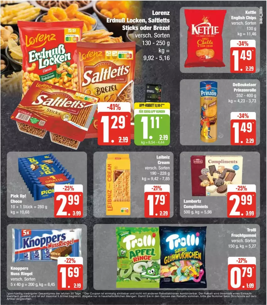 Aktueller Prospekt Edeka - Prospekte - von 19.02 bis 24.02.2024 - strona 17 - produkty: bett, brezel, deka, leibniz, saltletts, Ti