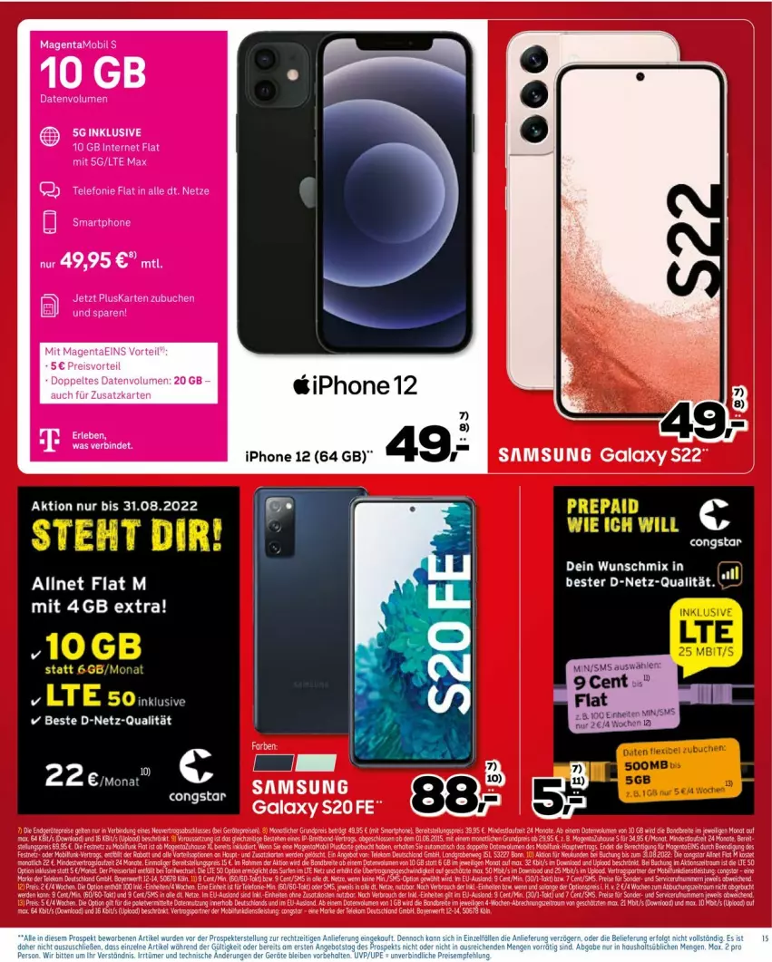 Aktueller Prospekt Euronics - Prospekte - von 24.08 bis 31.08.2022 - strona 15 - produkty: allnet flat, iphone, IPhone 12, Ti