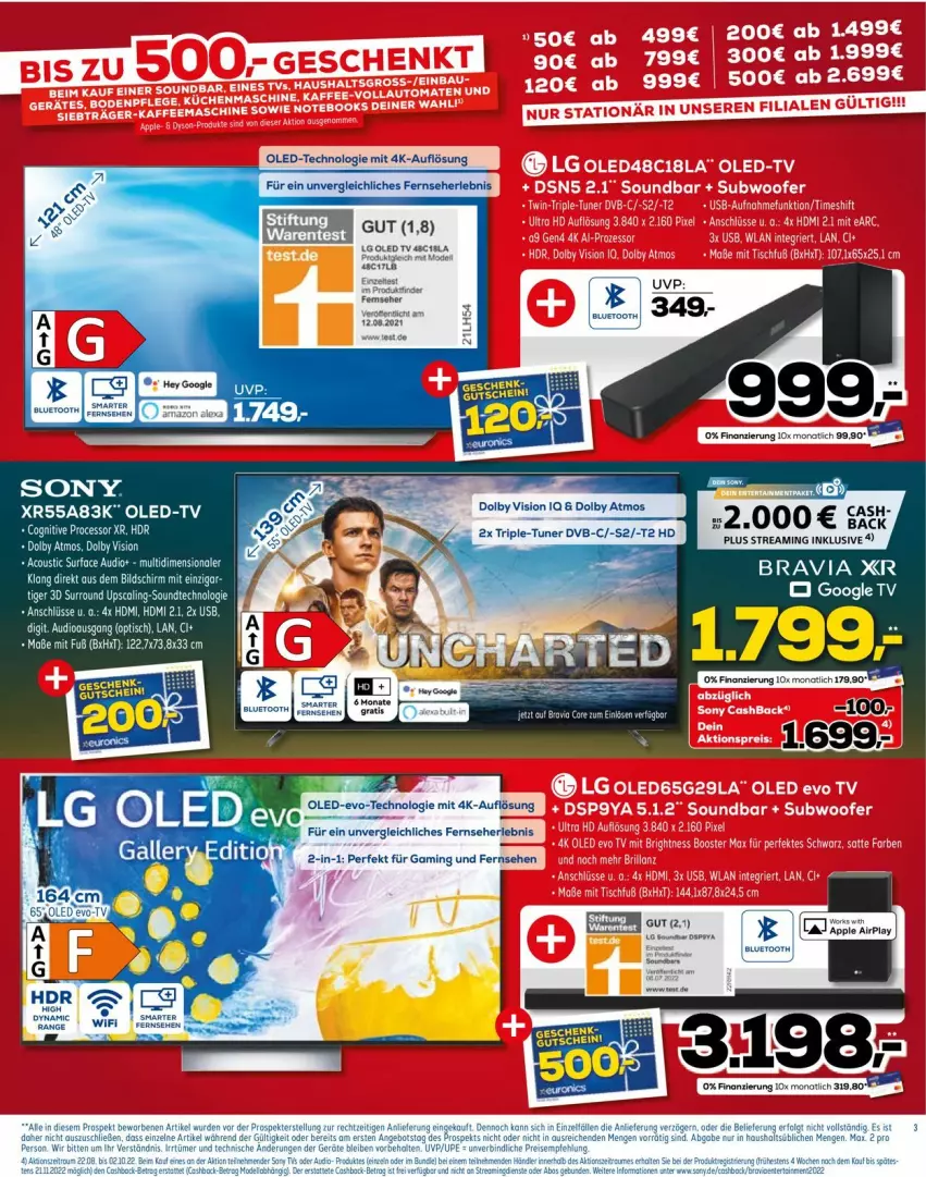 Aktueller Prospekt Euronics - Prospekte - von 24.08 bis 31.08.2022 - strona 3 - produkty: ente, fernseher, Oled-TV, Surf, Ti