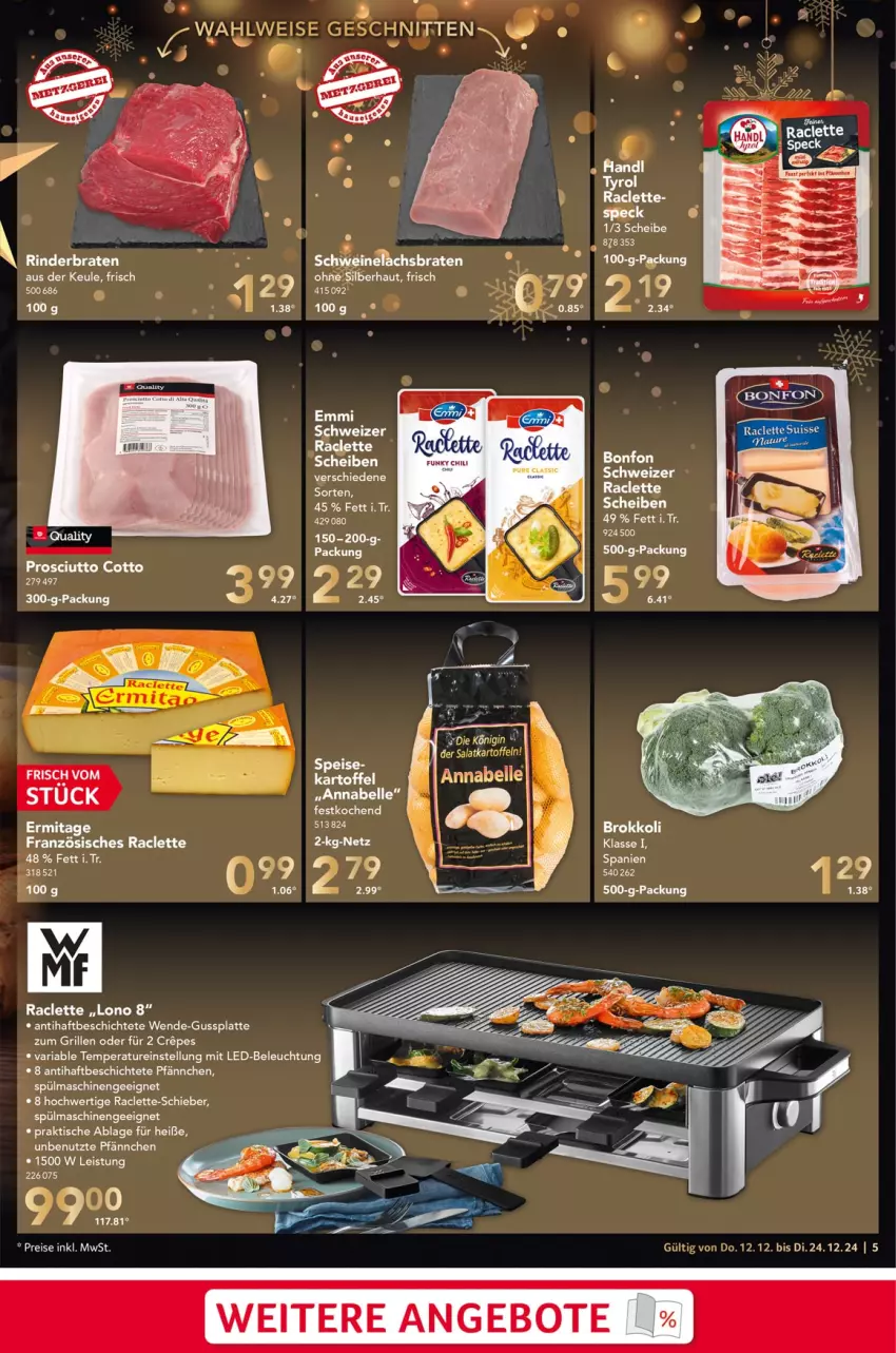 Aktueller Prospekt Selgros - Food - von 12.12 bis 24.12.2024 - strona 5 - produkty: angebot, angebote, beleuchtung, eier, eis, elle, emmi, grill, latte, led-beleuchtung, mit led-beleuchtung, prosciutto, prosciutto cotto, Ria, Speck, spülmaschinen, tee, Ti, tisch, tuc, ZTE