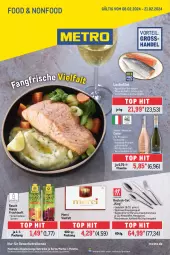 Gazetka promocyjna Metro - Food - NonFood - Gazetka - ważna od 21.02 do 21.02.2024 - strona 1 - produkty: aqua, besteck, besteck-set, ecco, edelstahl, filet, flasche, frucht, fruchtsaft, gabel, getränk, getränke, kaffee, kuchen, lachs, lachsfilet, LG, Löffel, merci, messer, Metro, Palette, prosecco, puma, Rauch, rwe, saft, spülmaschinen, spumante, Ti, zonin