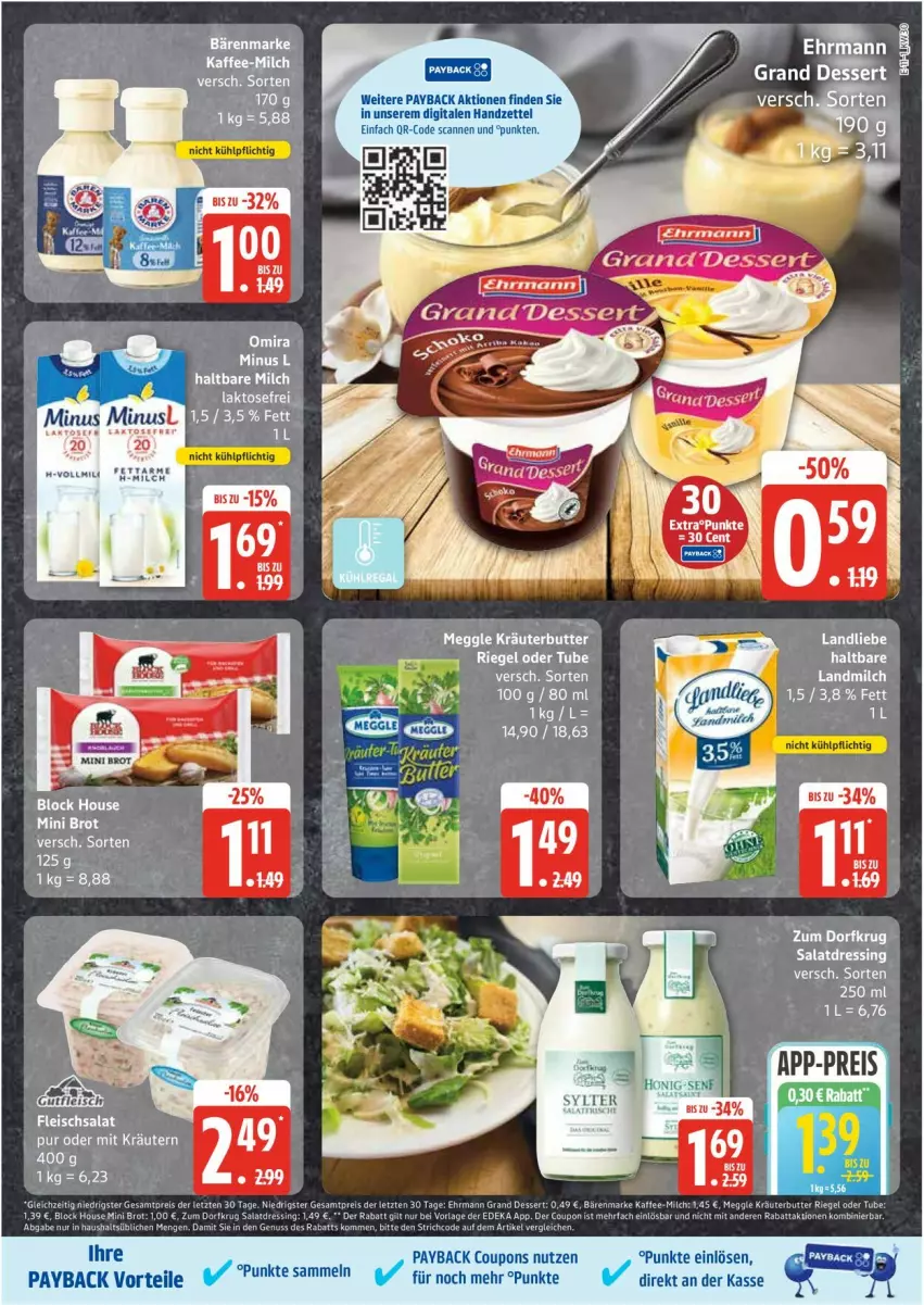 Aktueller Prospekt Edeka - Prospekte - von 21.07 bis 26.07.2025 - strona 11 - produkty: brot, butter, coupon, coupons, dessert, dressing, ehrmann, Ehrmann Grand Dessert, eis, haltbare milch, kaffee, kräuter, kräuterbutter, landliebe, landmilch, meggle, milch, nuss, payback, reis, riegel, salat, salatdressing, Ti, ZTE, Zum Dorfkrug