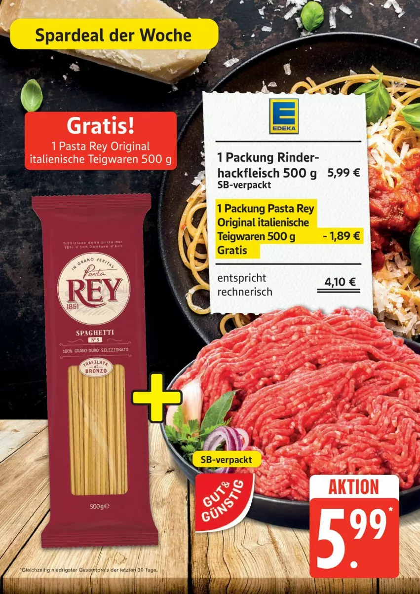 Aktueller Prospekt Edeka - Prospekte - von 21.07 bis 26.07.2025 - strona 24 - produkty: eis, fleisch, hackfleisch, rind, rinder, tefal, teigwaren, Ti