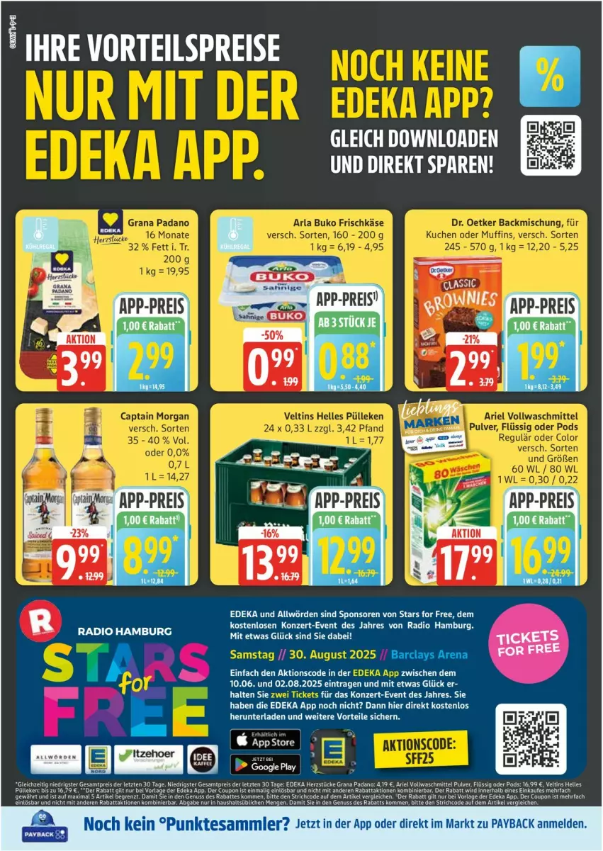 Aktueller Prospekt Edeka - Prospekte - von 21.07 bis 26.07.2025 - strona 4 - produkty: ariel, coupon, deka, eis, elle, grana, lays, nuss, payback, Radio, Rana, reis, tesa, Ti, veltins, vorteilspreis, ZTE