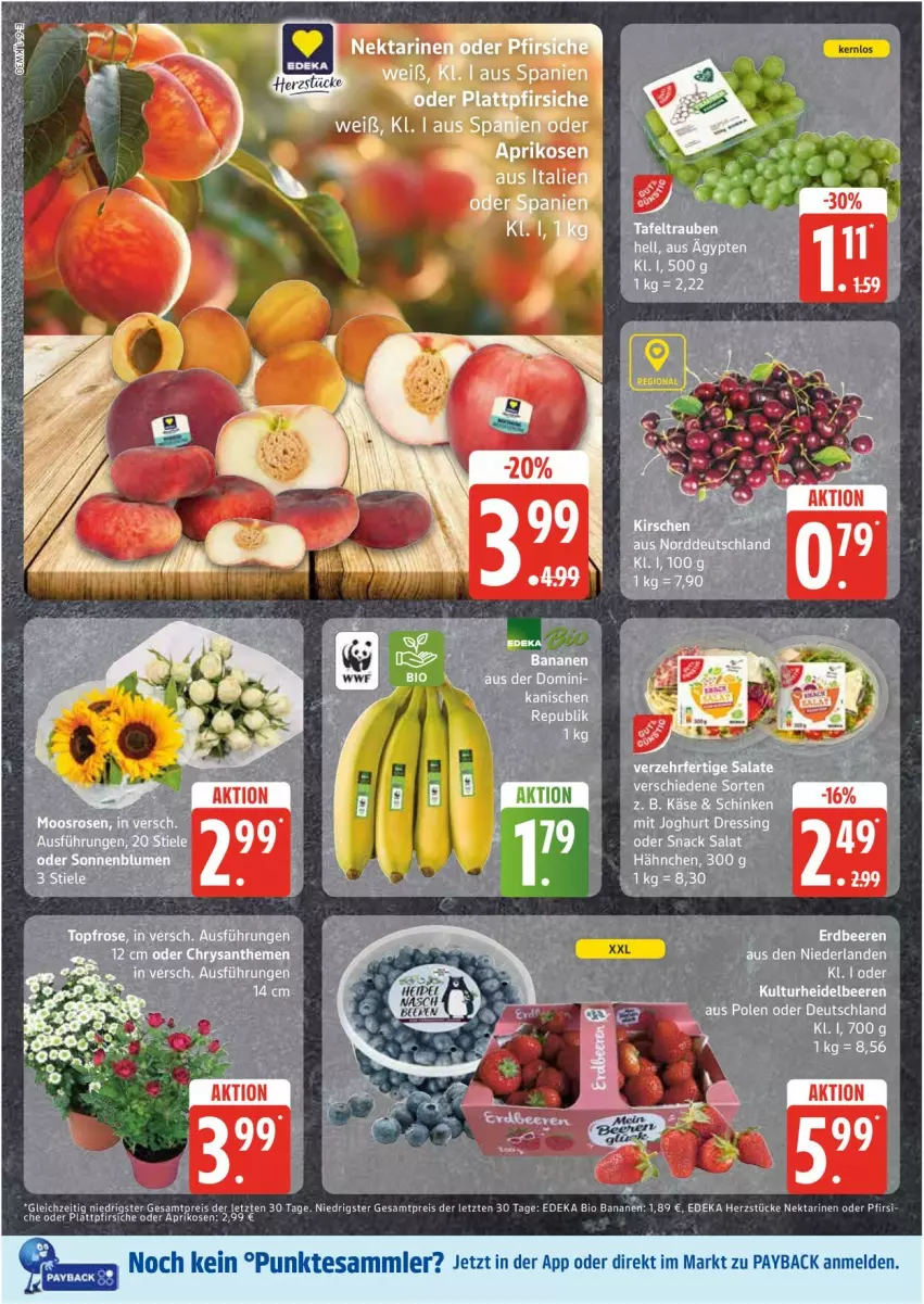 Aktueller Prospekt Edeka - Prospekte - von 21.07 bis 26.07.2025 - strona 6 - produkty: aprikose, aprikosen, banane, bananen, bio, deka, edeka bio, eis, Nektar, nektarinen, nektarinen oder, payback, pfirsich, pfirsiche, pfirsiche oder, plattpfirsiche, reis, tesa, Ti, ZTE