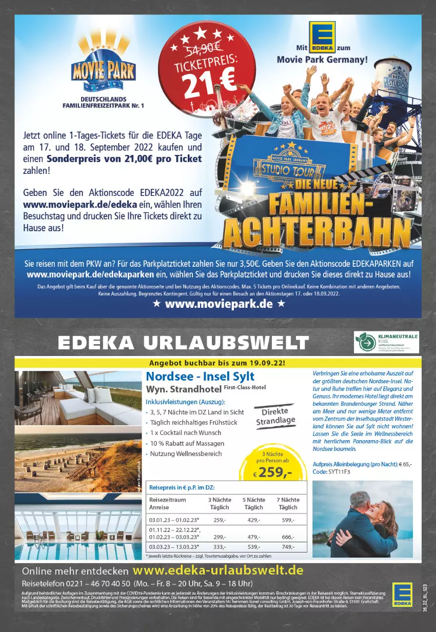 Aktueller Prospekt Edeka - Angebote der Woche - von 05.09 bis 10.09.2022 - strona 23 - produkty: angebot, angebote, Bau, buch, burger, cocktail, decke, deka, eis, Germ, inklusivleistungen, Mode, Nordsee, nuss, rama, reis, ring, rum, telefon, Ti, uhr, wellnessbereich, Weste, ZTE