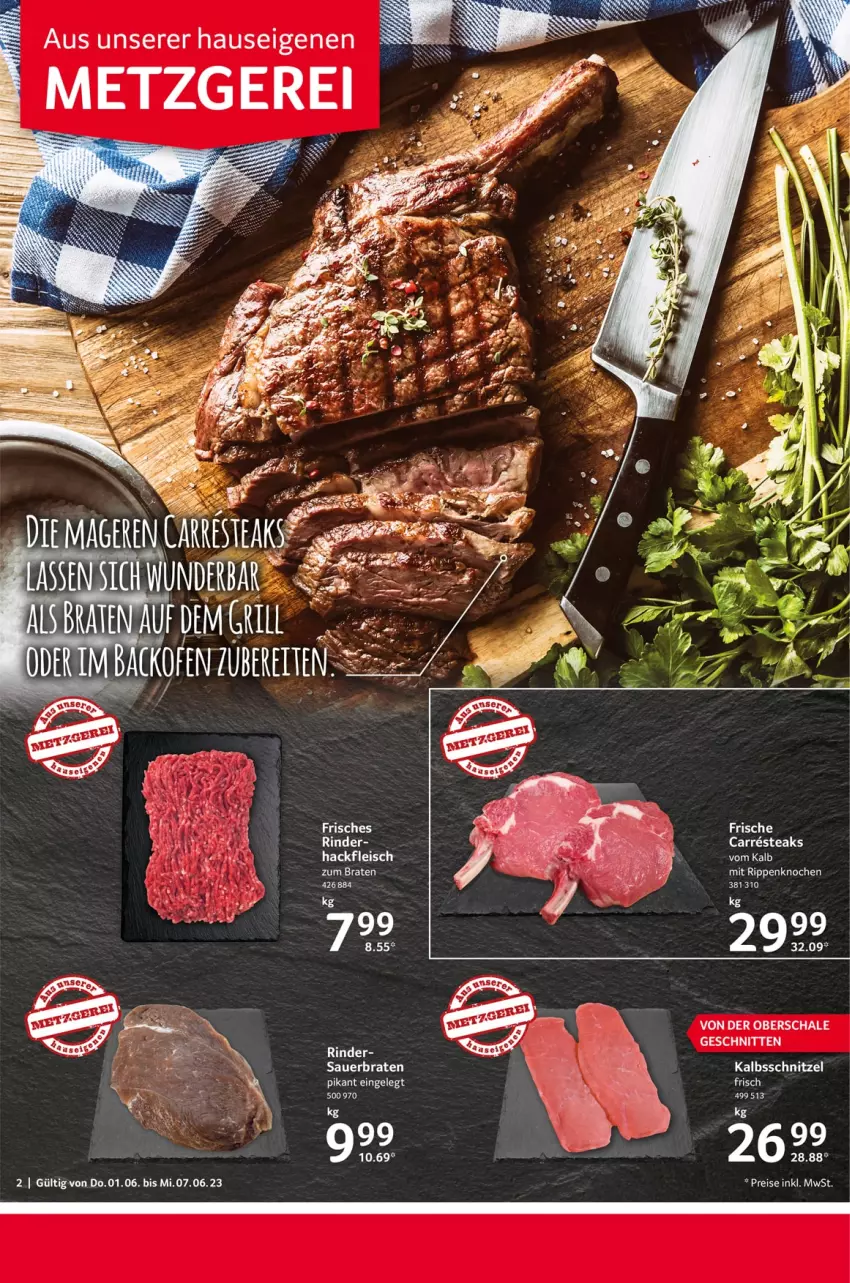 Aktueller Prospekt Selgros - Food - von 01.06 bis 07.06.2023 - strona 2 - produkty: auer, braten, eis, fleisch, hackfleisch, kalbsschnitzel, reis, rind, rinder, Rippen, Schal, Schale, schnitten, schnitzel, steak, steaks, Ti