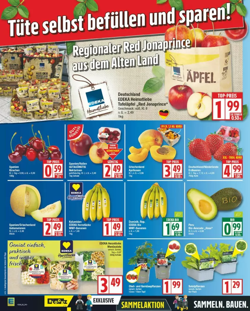 Aktueller Prospekt Edeka - Prospekte - von 09.06 bis 14.06.2025 - strona 2 - produkty: avocado, bio, deka, edeka bio, mac, salat, salate, tafeläpfel