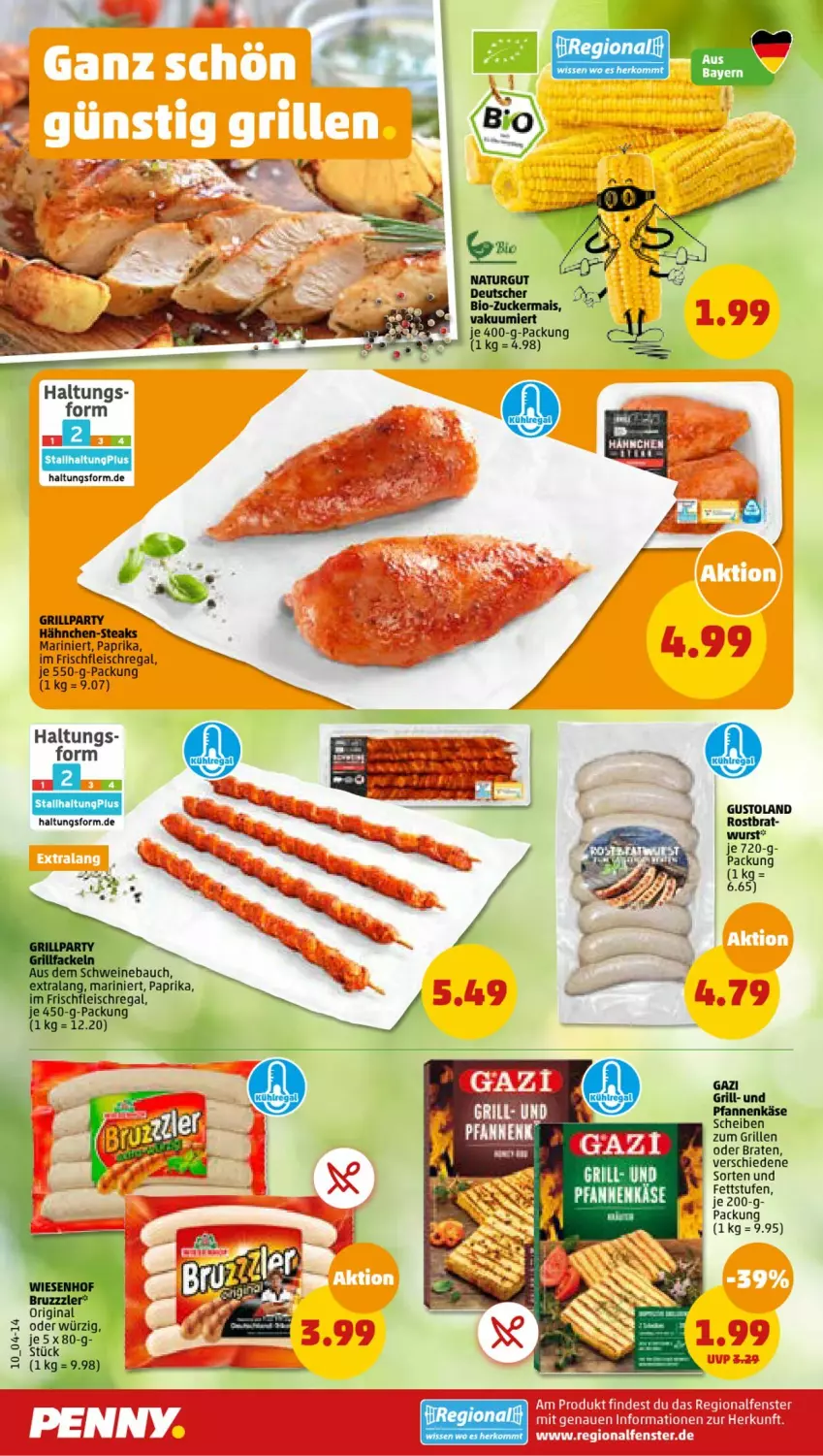 Aktueller Prospekt Penny - Prospekte - von 22.05 bis 27.05.2023 - strona 10 - produkty: braten, eis, fleisch, grill, Käse, paprika, pfanne, pfannen, pfannenkäse, regal, steak, steaks, Ti, wurst