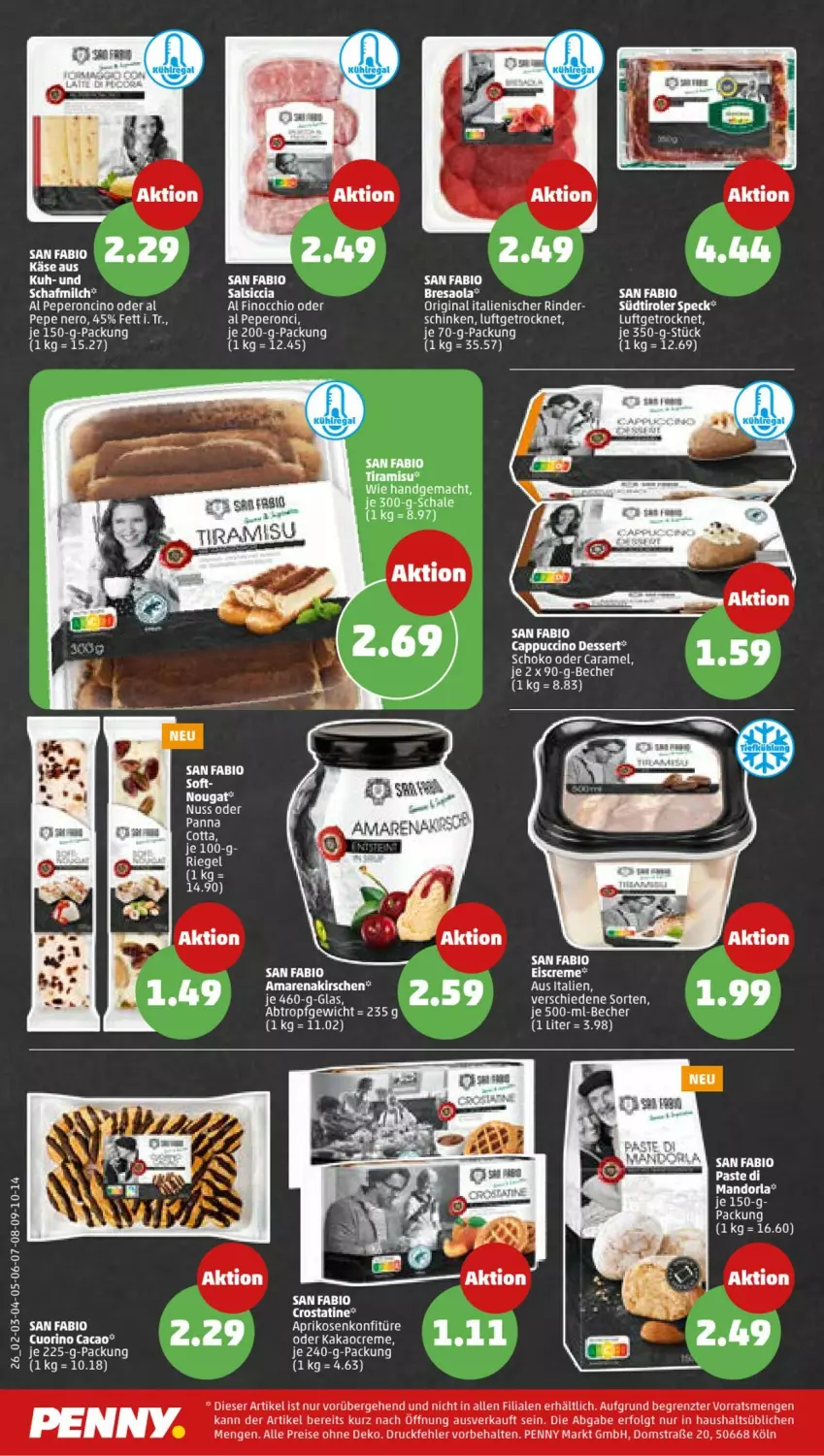 Aktueller Prospekt Penny - Prospekte - von 22.05 bis 27.05.2023 - strona 28 - produkty: Amarenakirschen, aprikose, aprikosen, Becher, bio, Bresaola, Cap, cappuccino, caramel, cin, creme, dessert, eis, eiscreme, ente, gin, kakao, Käse, kirsch, kirsche, kirschen, konfitüre, LG, mac, milch, nero, panna cotta, reis, resa, rind, rinder, salsiccia, Schal, Schale, schinken, schoko, tee, Ti, tiramisu, ZTE