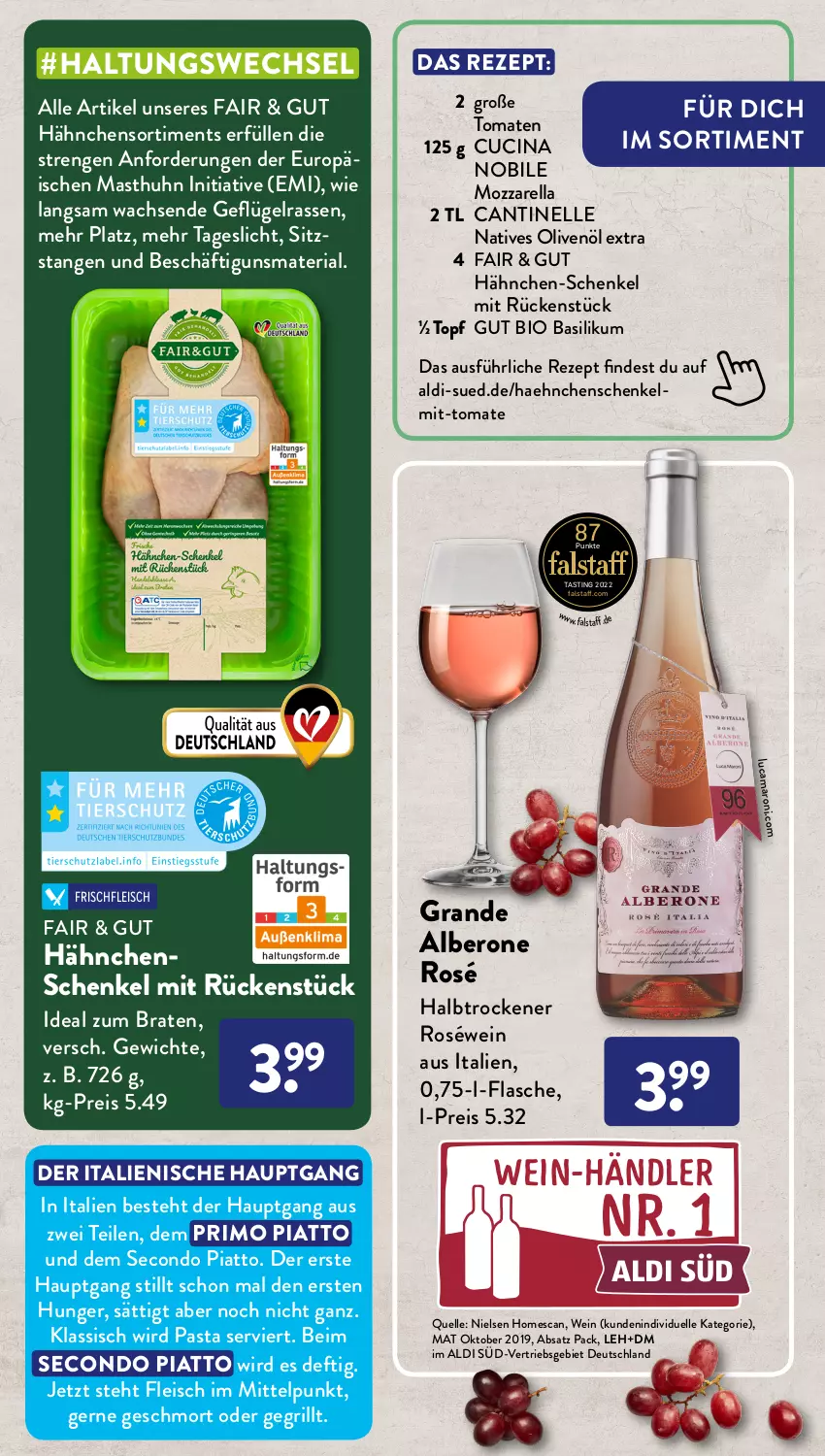 Aktueller Prospekt AldiSud - LA DOLCE VITA KANN SO ALDI SEIN. - von 01.08 bis 31.08.2022 - strona 15 - produkty: aldi, amaro, asti, basilikum, bio, braten, cin, eis, elle, erde, flasche, fleisch, Geflügel, grill, gsw, hähnchen-schenkel, hähnchenschenkel, henkel, ideal zum braten, kräuter, mozzarella, natives olivenöl, Ofen, olive, oliven, olivenöl, olivenöl extra, pasta, reis, rel, rezept, Ria, roséwein, schenkel, Ti, tomate, tomaten, topf, Topfkräuter, wein