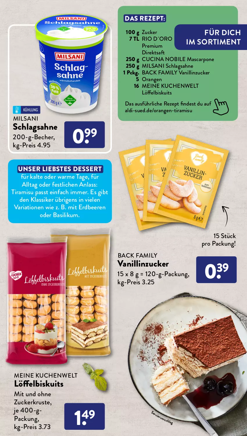 Aktueller Prospekt AldiSud - LA DOLCE VITA KANN SO ALDI SEIN. - von 01.08 bis 31.08.2022 - strona 17 - produkty: aldi, basilikum, Becher, beere, beeren, bier, cin, dessert, direktsaft, doppelrahmstufe, eis, erdbeere, erdbeeren, frischkäse, frucht, Käse, kuchen, Löffel, Löffelbiskuits, mandarine, mascarpone, orange, orangen, reis, rezept, Ria, saft, sahne, schlagsahne, Ti, tiramisu, zucker