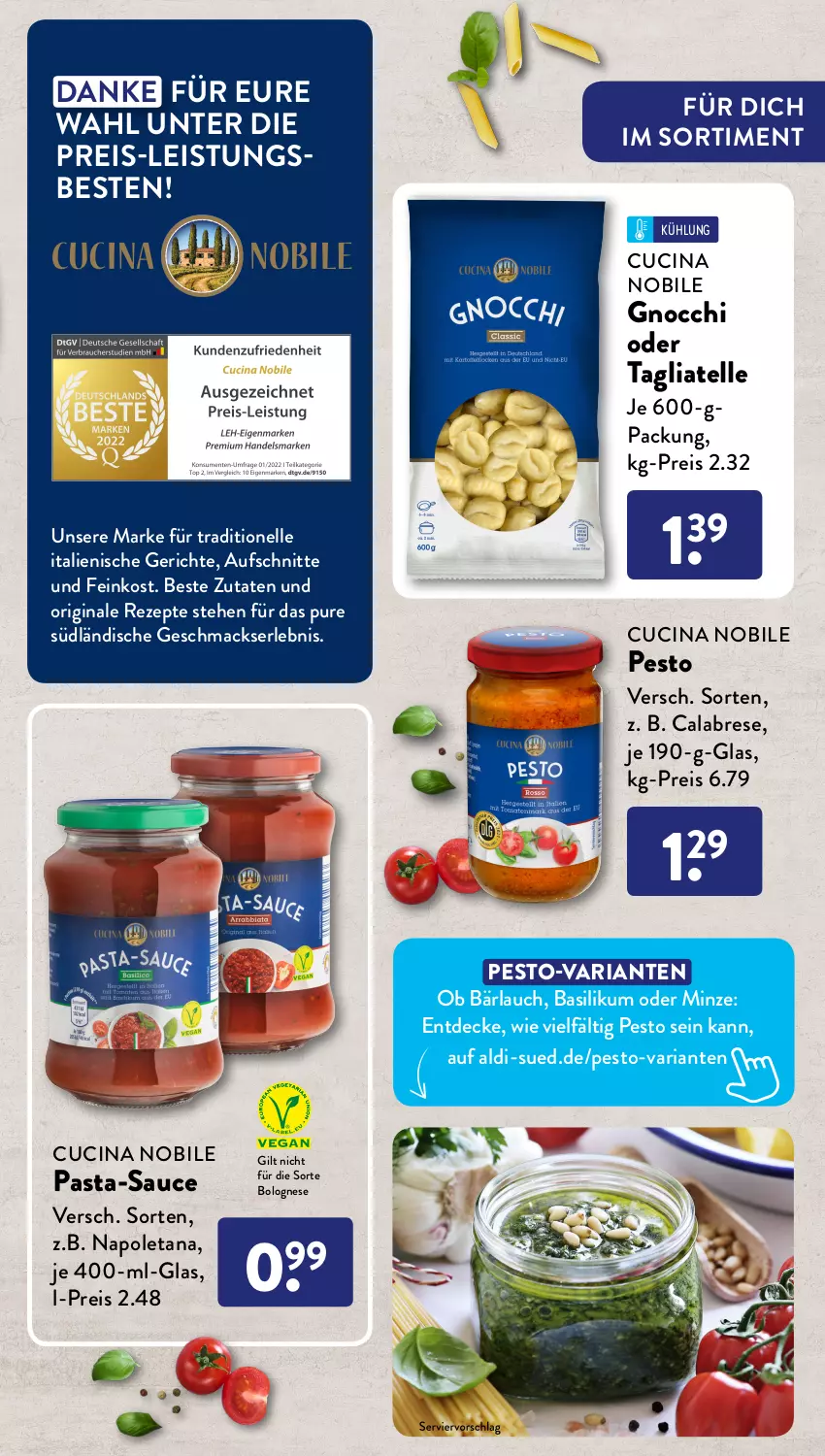 Aktueller Prospekt AldiSud - LA DOLCE VITA KANN SO ALDI SEIN. - von 01.08 bis 31.08.2022 - strona 3 - produkty: aldi, aufschnitt, basilikum, bolognese, chili, cin, decke, eis, elle, feinkost, fleisch, Frische Pasta, gin, gnocchi, Käse, mac, minze, mit paprika, paprika, pasta, pasta-sauce, pesto, reis, rezept, rezepte, Ria, sauce, Spezi, tagliatelle, Ti, torte, tortelloni