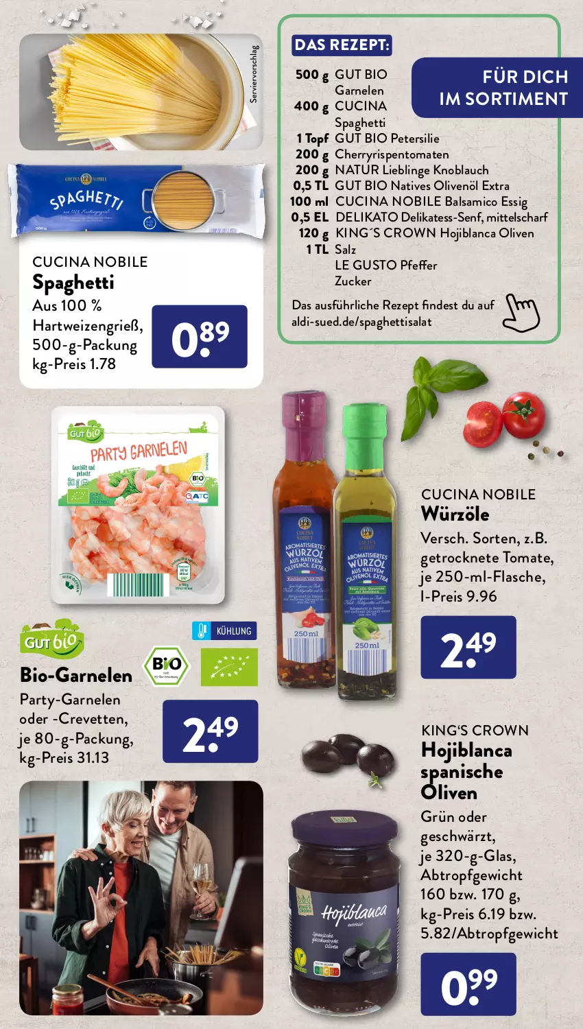 Aktueller Prospekt AldiSud - LA DOLCE VITA KANN SO ALDI SEIN. - von 01.08 bis 31.08.2022 - strona 9 - produkty: aceto, aceto balsamico, aldi, balsam, balsamico, Balsamico Essig, bio, braten, cin, eis, essig, flasche, garnelen, hartweizen, knoblauch, natives olivenöl, natur, nuss, olive, oliven, olivenöl, olivenöl extra, petersilie, pfeffer, reis, rezept, rispentomaten, salat, salz, senf, spaghetti, Ti, tomate, tomaten, topf, vorspeise, zucker