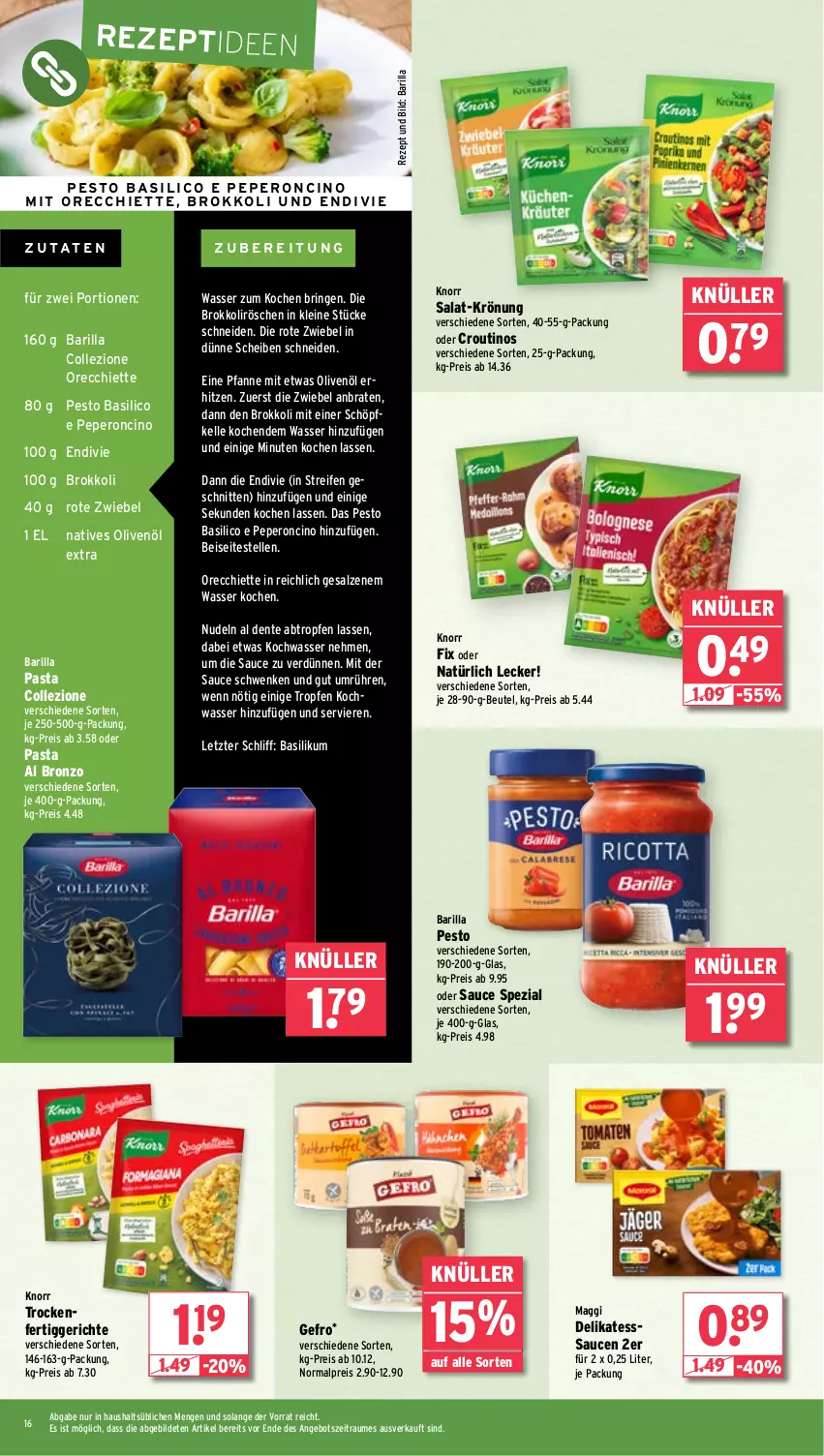 Aktueller Prospekt Wasgau - von 16.09 bis 21.09.2024 - strona 16 - produkty: angebot, barilla, basilico, basilikum, beutel, braten, brokkoli, cin, eis, elle, ente, fertiggericht, fertiggerichte, knorr, knorr fix, leine, maggi, natives olivenöl, nudel, nudeln, olive, oliven, olivenöl, olivenöl extra, pasta, pesto, pfanne, reifen, reis, rezept, ring, Rote Zwiebel, salat, salz, sauce, saucen, schnitten, Spezi, Ti, wasser, ZTE, zwiebel