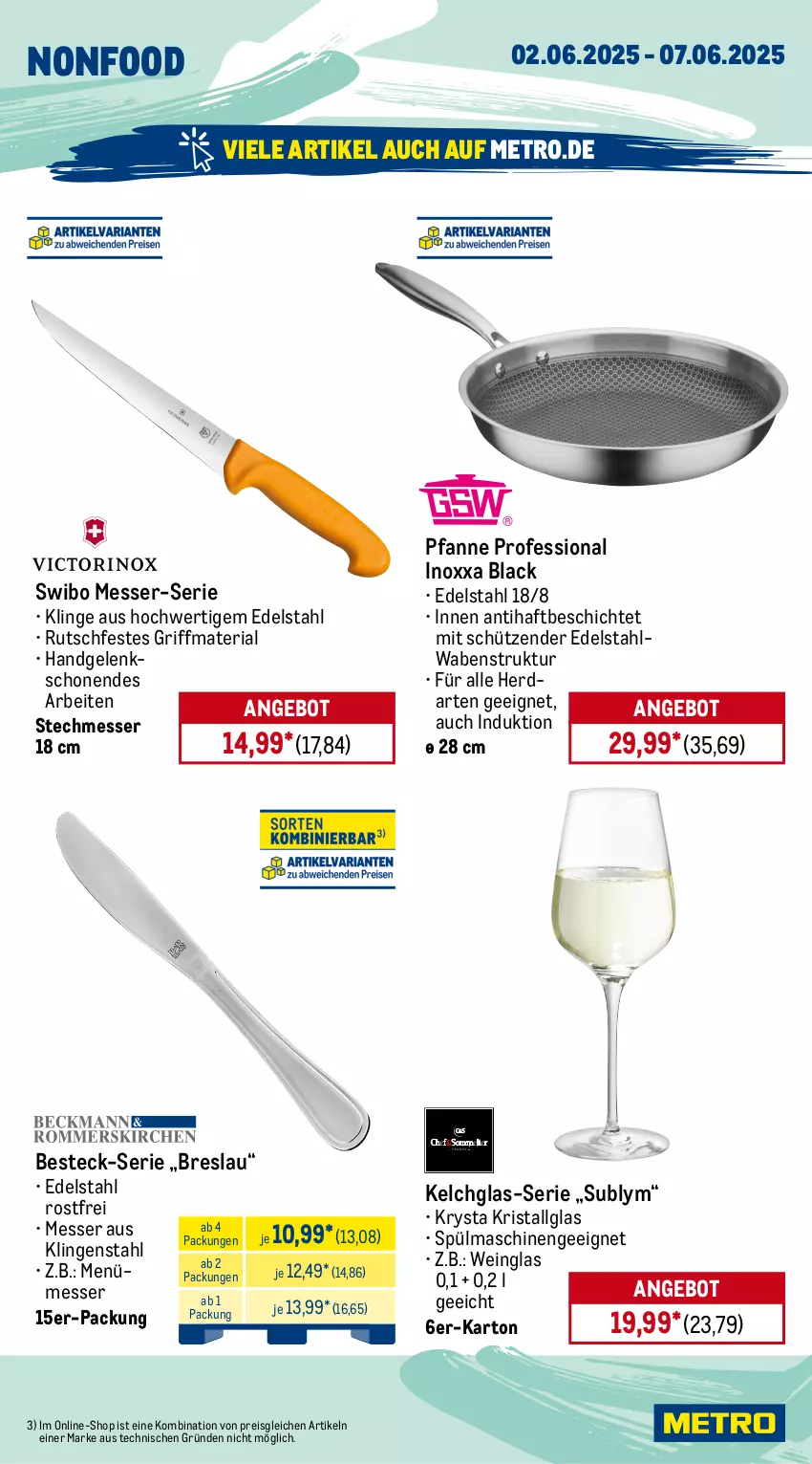 Aktueller Prospekt Metro - Wochen-Angebote Gastro - von 02.06 bis 07.06.2025 - strona 18 - produkty: angebot, besteck, edelstahl, eis, herdarten, lack, LG, messer, Metro, pfanne, reis, Ria, Schütze, spülmaschinen, Ti, wein