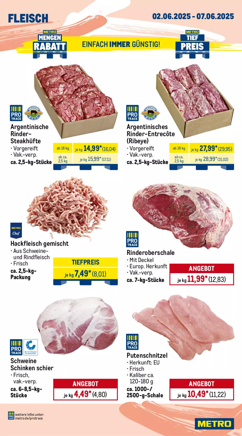 Aktueller Prospekt Metro - Wochen-Angebote Gastro - von 02.06 bis 07.06.2025 - strona 2 - produkty: angebot, beutel, brustfilet, butter, buttermilch, decke, Deckel, eis, entrecôte, filet, fleisch, gewürz, hackfleisch, hackfleisch gemischt, hähnchenbrust, hähnchenbrustfilet, Kette, lachs, lamm, lammkeule, Metro, milch, pute, putenschnitzel, reis, rind, rinder, Rindersteak, rindfleisch, salomon, Schal, Schale, schinken, schnitzel, schwein, schweine, schweinefilet, Schweinelachs, schweinenacken, soja, Soße, steak, steakhüfte, Ti, tiefpreis, wein, weine