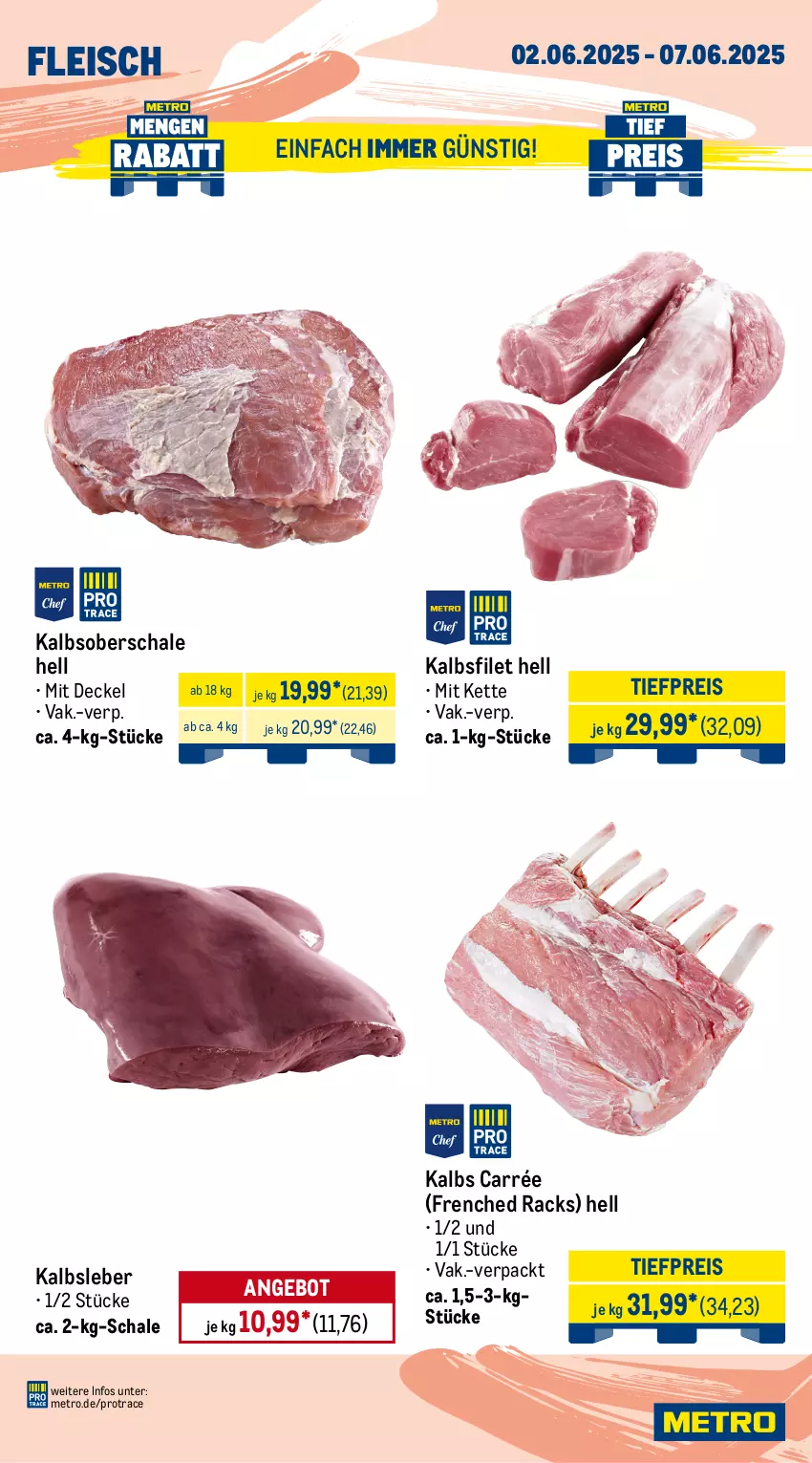 Aktueller Prospekt Metro - Wochen-Angebote Gastro - von 02.06 bis 07.06.2025 - strona 4 - produkty: Abtei, angebot, angebote, aqua, bsf, decke, Deckel, eis, elle, filet, fisch, fische, Fischer, fischtheke, fleisch, forelle, frischfisch, garnelen, Kalbsleber, Kette, lachs, lachsfilet, Metro, reis, rel, Rotbarsch, rotbarschfilet, Schal, Schale, Schere, seelachsfilet, Ti, tiefpreis, Wild, Zander