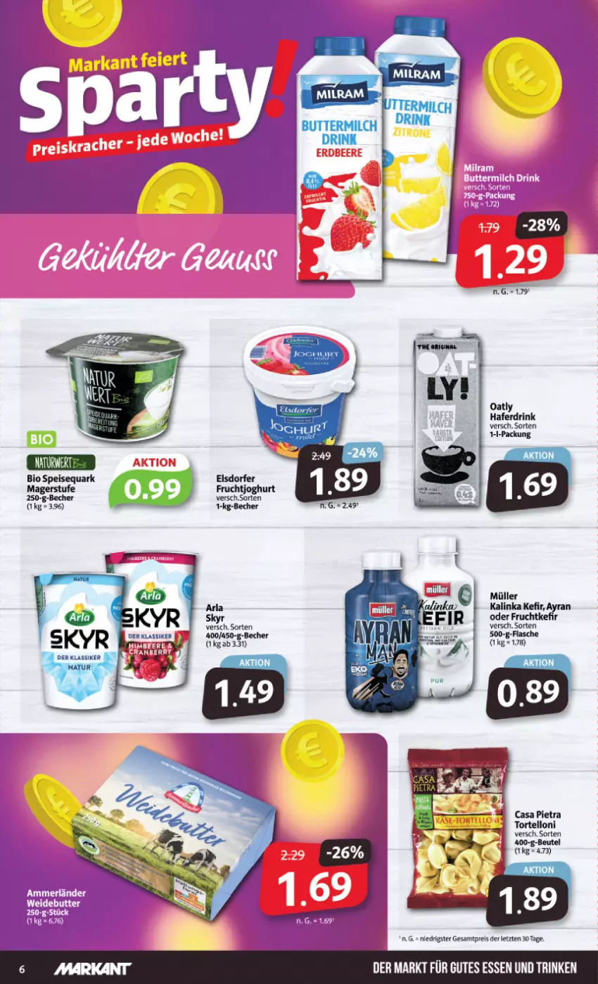 Aktueller Prospekt Markant - Prospekte - von 02.01 bis 06.01.2024 - strona 6 - produkty: Becher, bio, butter, buttermilch, drink, eis, milch, reis, Ti, ZTE