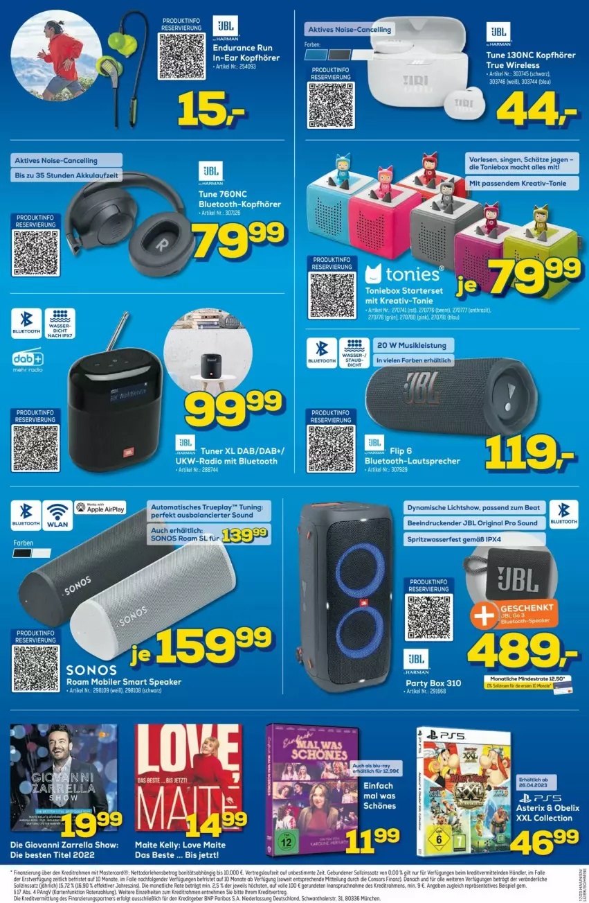 Aktueller Prospekt Euronics - Prospekte - von 26.04 bis 03.05.2023 - strona 4 - produkty: akku, auto, eis, gin, jbl, mac, Sonos, Ti, tisch, Toniebox, usb, wasser