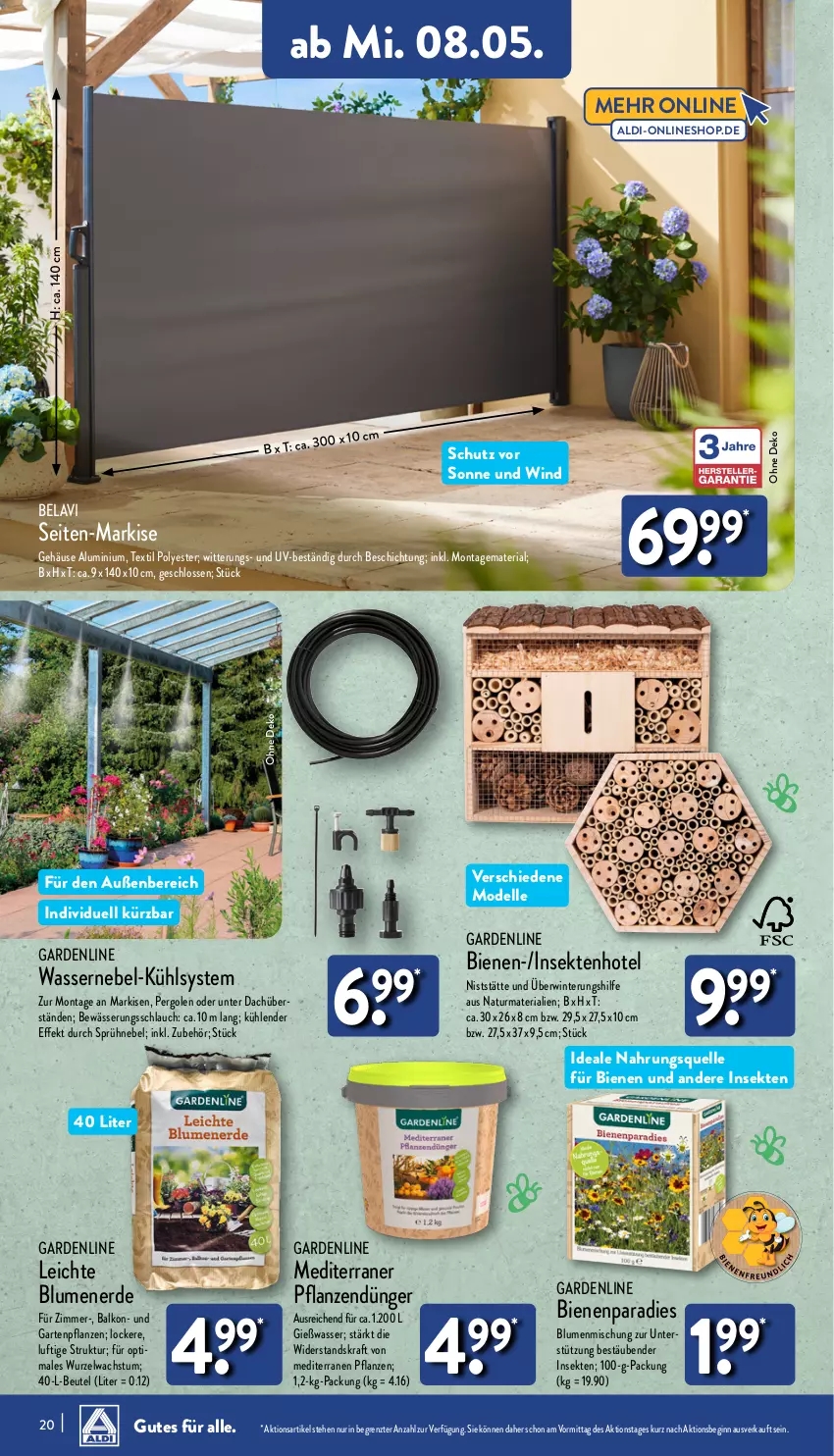 Aktueller Prospekt Aldi Nord - Von Montag - von 06.05 bis 11.05.2024 - strona 20 - produkty: aldi, beutel, blume, blumen, blumenerde, dell, dünger, elle, erde, Garten, Gartenpflanze, gin, kraft, Mode, natur, pflanze, pflanzen, Ria, schlauch, sekt, Ti, wasser, ZTE