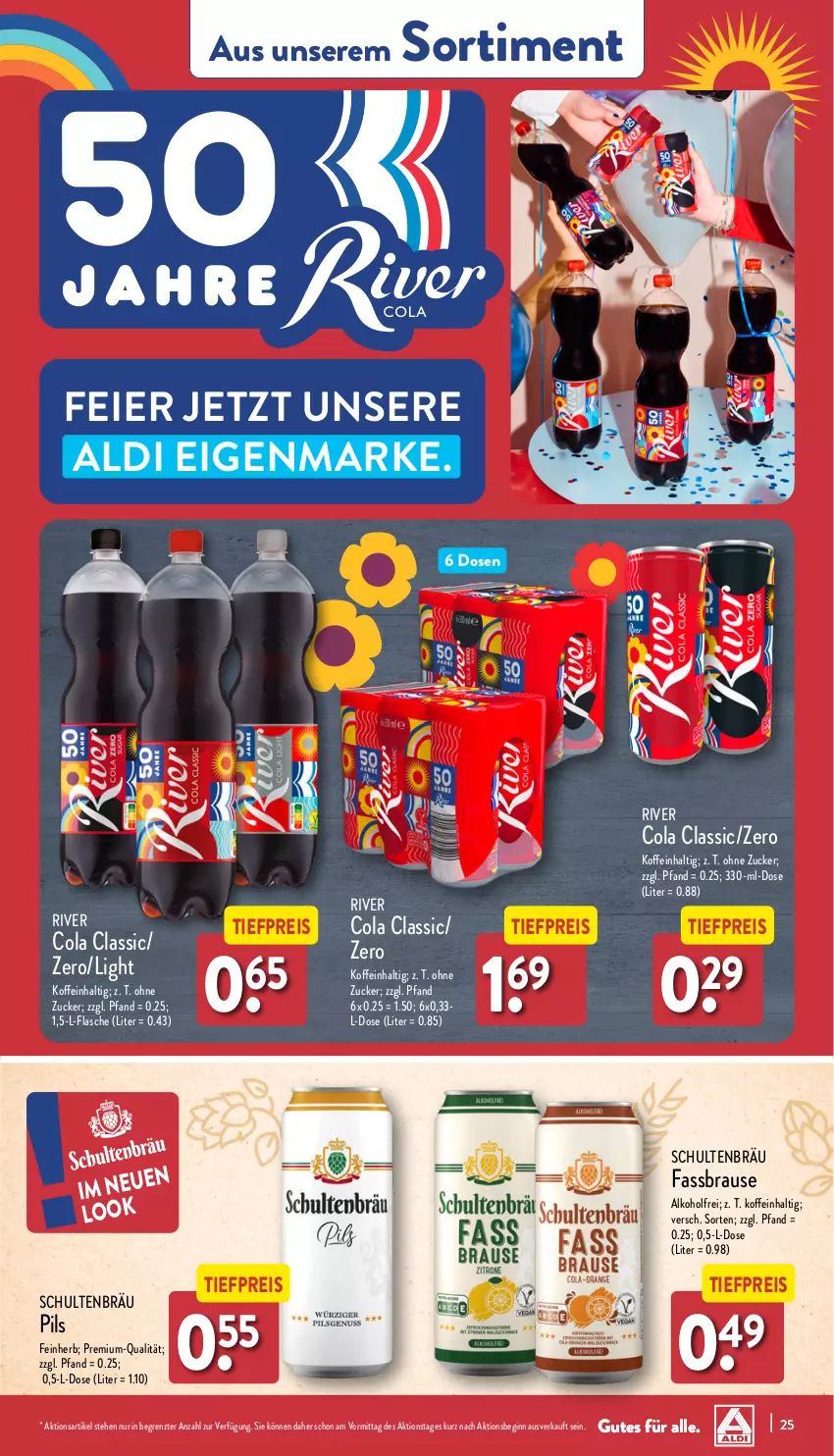 Aktueller Prospekt Aldi Nord - Von Montag - von 06.05 bis 11.05.2024 - strona 25 - produkty: aldi, alkohol, brause, cola, eier, eis, fassbrause, flasche, gin, pils, reis, Ti, tiefpreis, ZTE, zucker