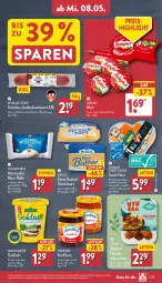 Gazetka promocyjna Aldi Nord - Von Montag - Gazetka - ważna od 11.05 do 11.05.2024 - strona 29 - produkty: aufstrich, babybel, Becher, brot, brotaufstrich, brötchen, butter, cin, eis, fleisch, Fleischalternative, gin, goldsaft, grafschafter, ingwer, konfitüre, korn, Kornbrot, landliebe, meerrettich, meggle, Mett, mettwurst, mozzarella, reis, rel, Rettich, saft, salz, sauce, Schal, Schale, schinken, soja, sojasauce, Streichzart, Sushi, Ti, tiefpreis, Vegane Fleisch, vollkornbrot, wurst, ZTE, zwiebel, zwiebelmettwurst