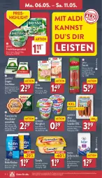 Gazetka promocyjna Aldi Nord - Von Montag - Gazetka - ważna od 11.05 do 11.05.2024 - strona 8 - produkty: aldi, almighur, almighurt, aufstrich, aus der tiefkühlung, Becher, beutel, braten, bresso, chavroux, diadem, ehrmann, ehrmann almighurt, eis, finesse, frischkäse, frucht, fruchtaufstrich, fruchtjoghurt, gelierzucker, gin, grill, hafer, haferflocken, herta, joghur, joghurt, Käse, knacker, kölln, Mett, mettwurst, milch, reis, Rohwurst, schinken, Spezi, Sucuk, Ti, weichkäse, wurst, ziegenfrischkäse, ZTE, zucker