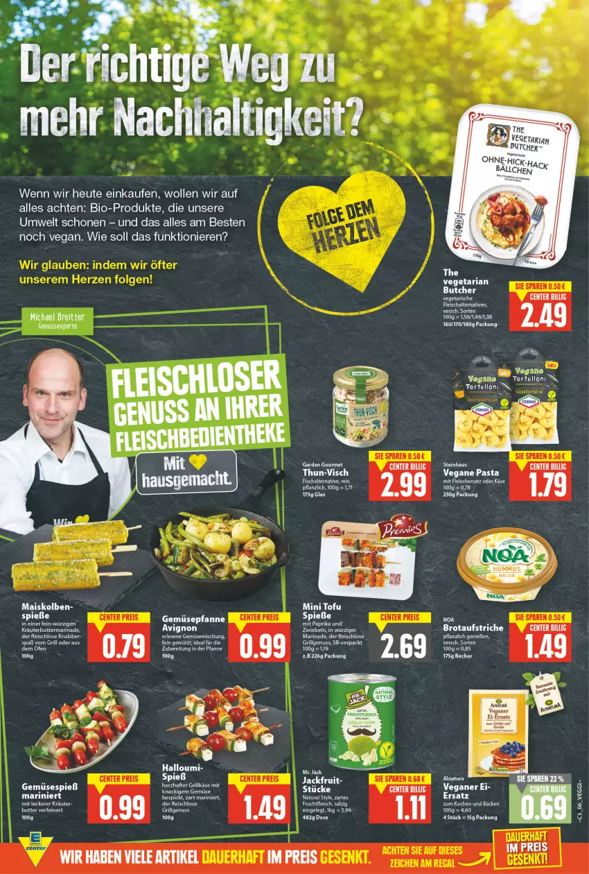 Aktueller Prospekt E Center - Angebote der Woche - von 17.01 bis 22.01.2022 - strona 6 - produkty: arla, aufstrich, bio, Brei, brot, brotaufstrich, brotaufstriche, butter, eis, Elan, fleisch, Fleischalternative, frucht, fruchtfleisch, garden gourmet, gewürz, grill, Grillkäse, Halloumi, Heu, Käse, Kette, kräuter, kräuterbutter, LG, mais, marinade, mit paprika, natur, natura, nuss, Ofen, paprika, pasta, pfanne, reis, salz, Schal, steinhaus, Ti, tuc, Vegeta, wolle, zwiebel, zwiebeln