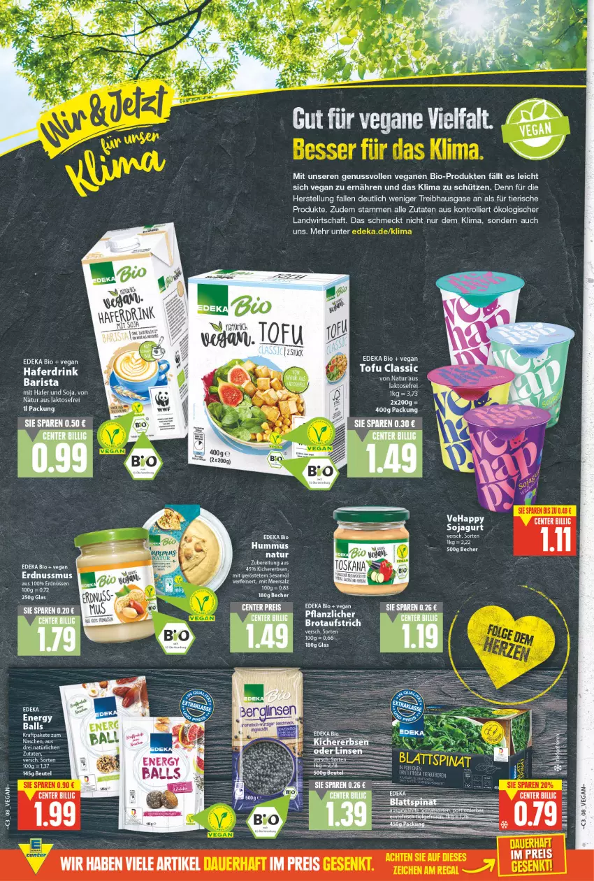 Aktueller Prospekt E Center - Angebote der Woche - von 17.01 bis 22.01.2022 - strona 8 - produkty: aufstrich, ball, Becher, bio, Brei, brot, brotaufstrich, deka, drink, edeka bio, eis, ente, erdnuss, erdnüsse, erdnüssen, hafer, Haferdrink, hummus, kraft, LG, meersalz, natur, natura, nuss, reis, salz, Schütze, sesam, Sesamöl, soja, Ti, Tofu, trolli