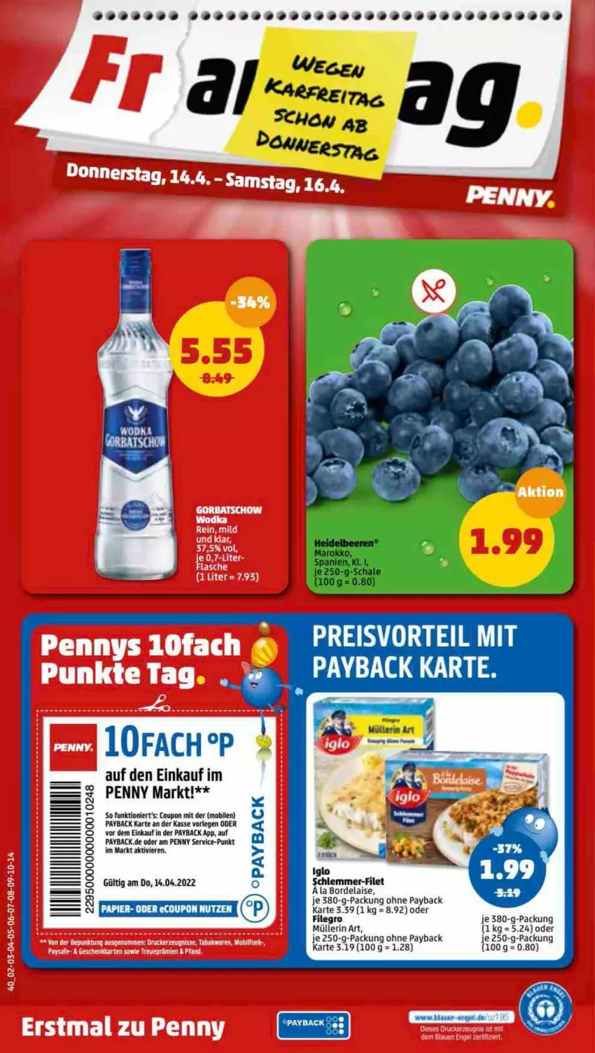 Aktueller Prospekt Penny - Prospekte - von 11.04 bis 16.04.2022 - strona 40 - produkty: bordelaise, coupon, filegro, filet, Müller, müllerin art, papier, payback, schlemmer-filet, Ti