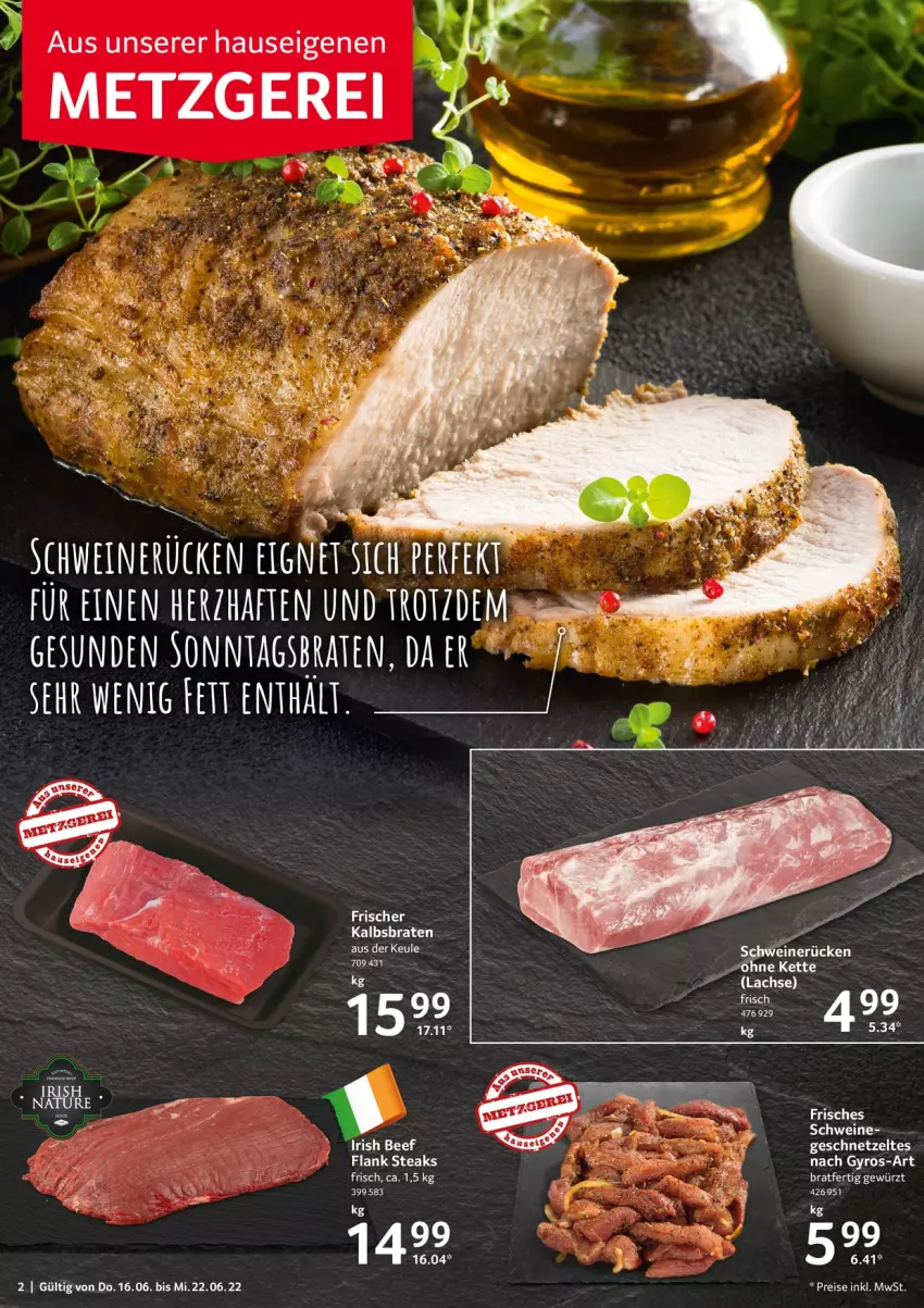 Aktueller Prospekt Selgros - Food - von 16.06 bis 22.06.2022 - strona 2 - produkty: braten, eier, Kette, lachs, schwein, schweine, schweinerücken, steak, steaks, tee, Ti, wein, weine