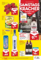 Gazetka promocyjna Netto Marken-Discount - Filial-Angebote - Gazetka - ważna od 26.02 do 26.02.2022 - strona 40 - produkty: alkohol, angebot, angebote, beere, beeren, braten, discount, dornfelder, drink, eintopf, eis, energy drink, erasco, erdbeere, erdbeeren, flasche, grill, Holz, kracher, krombache, krombacher, krombacher pils, marken-discount, Müller, pils, premium vodka, reis, rind, rinder, Rindersteak, rotkäppchen, rotwein, saft, Schal, Schale, steak, Ti, topf, uhr, vodka, wein, ZTE