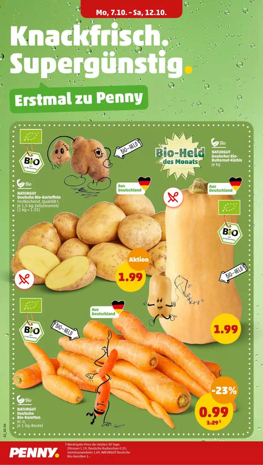 Aktueller Prospekt Penny - Prospekte - von 07.10 bis 12.10.2024 - strona 2 - produkty: bio, kartoffel, kartoffeln, malz, natur