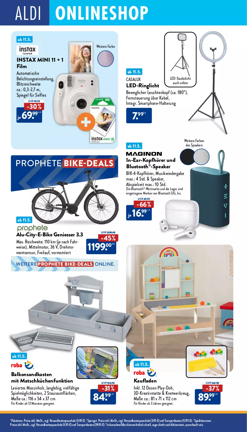 Aktueller Prospekt Aldi Nord - Von Montag - von 12.05 bis 17.05.2025 - strona 38 - produkty: auto, E-Bike, eis, Holz, in-ear-kopfhörer, Kinder, kopfhörer, küche, Küchen, Leuchte, leuchten, massivholz, ndk, Play-Doh, prophete, reis, ring, rwe, Sandkasten, Schal, Schale, smartphone, spiegel, Sport, Ti, tisch, werkzeug