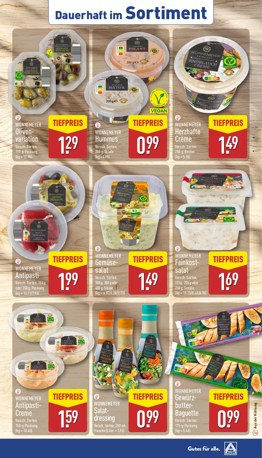 Aktueller Prospekt Aldi Nord - Von Montag - von 12.05 bis 17.05.2025 - strona 43 - produkty: antipasti, asti, auer, baguette, Becher, butter, creme, dressing, eis, feinkost, flasche, gewürz, hummus, olive, oliven, reis, Ria, salat, Schal, Schale, Ti, tiefpreis