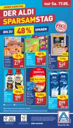 Gazetka promocyjna Aldi Nord - Von Montag - Gazetka - ważna od 17.05 do 17.05.2025 - strona 40 - produkty: aldi, aus der tiefkühlung, auto, bratwurst, creme, culinesse, eis, elle, filet, filets, flasche, frische milch, gin, hawesta, hering, Herings, langnese, magazin, milch, papier, rama, Rama Culinesse, ring, stieleis, telefon, teller, Ti, tomate, tomaten, weihenstephan, wurst, ZTE